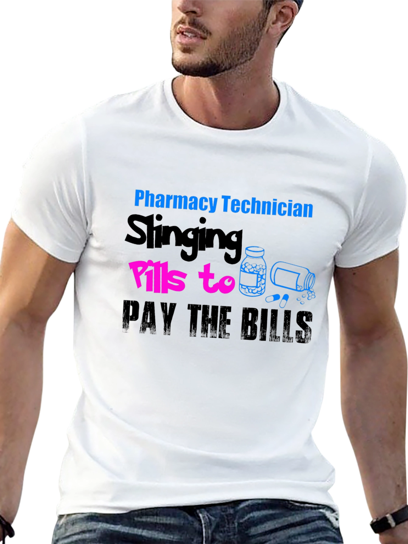 Black Pharmacy Technician Slings Pills T-Shirt view 13