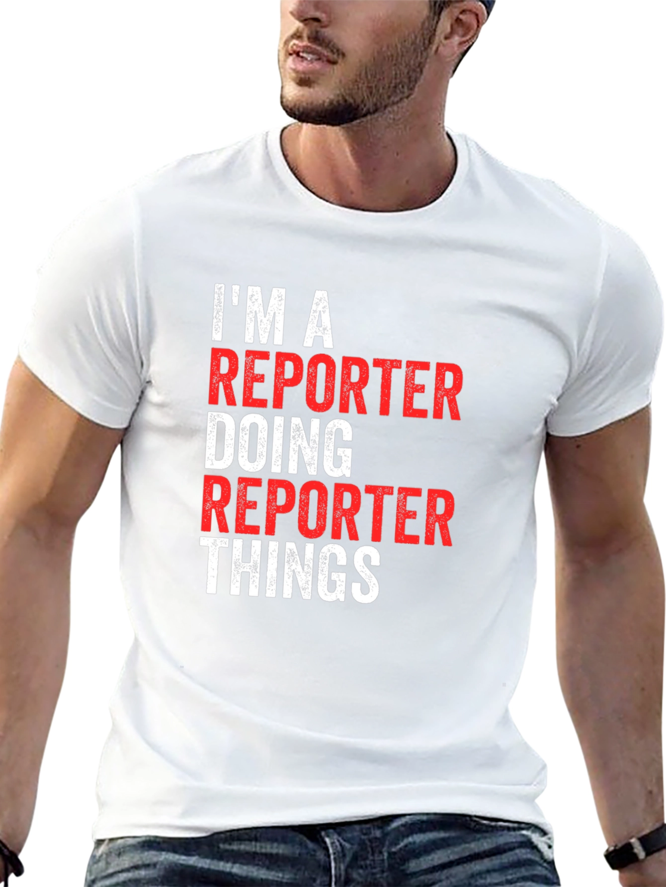 Black Reporter T-Shirt - I'm A Reporter Doing Reporter Things view 13