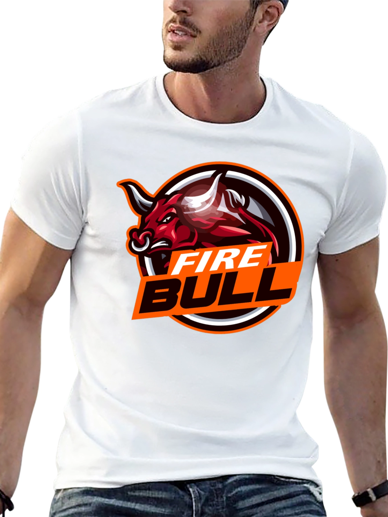 Black Fire Bull Graphic Tee - Black Cotton T-Shirt view 13