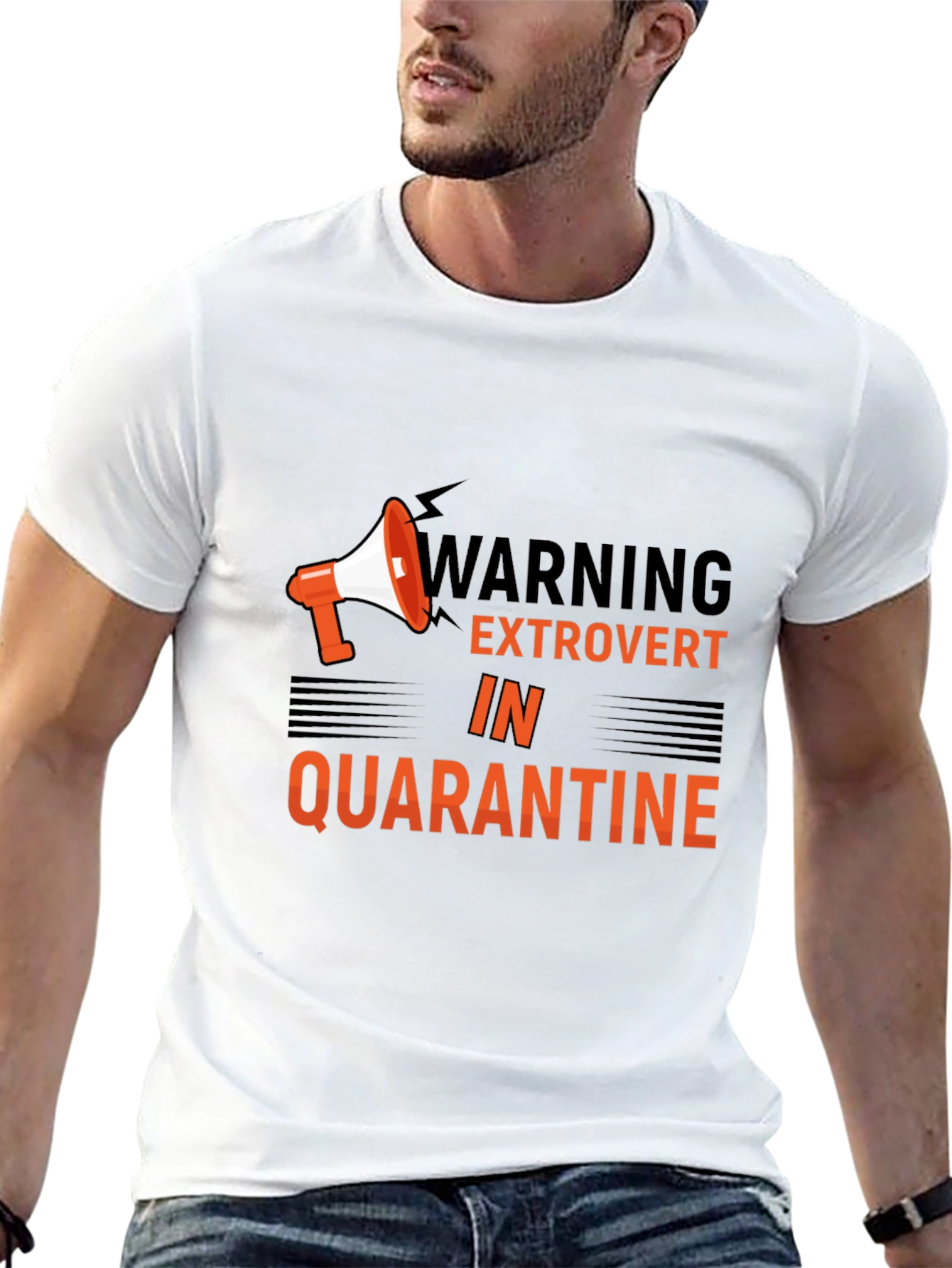 Black Extrovert in Quarantine Graphic Tee view 13