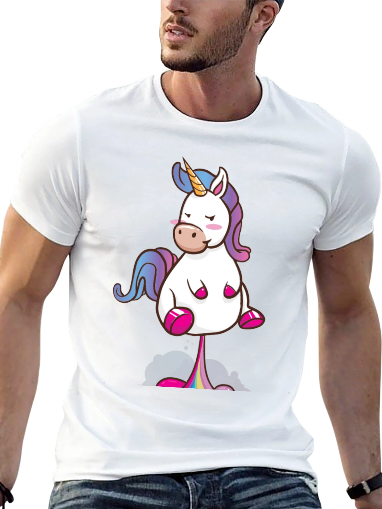 Black Funny Unicorn T-Shirt - Rainbow Poop Tee view 13