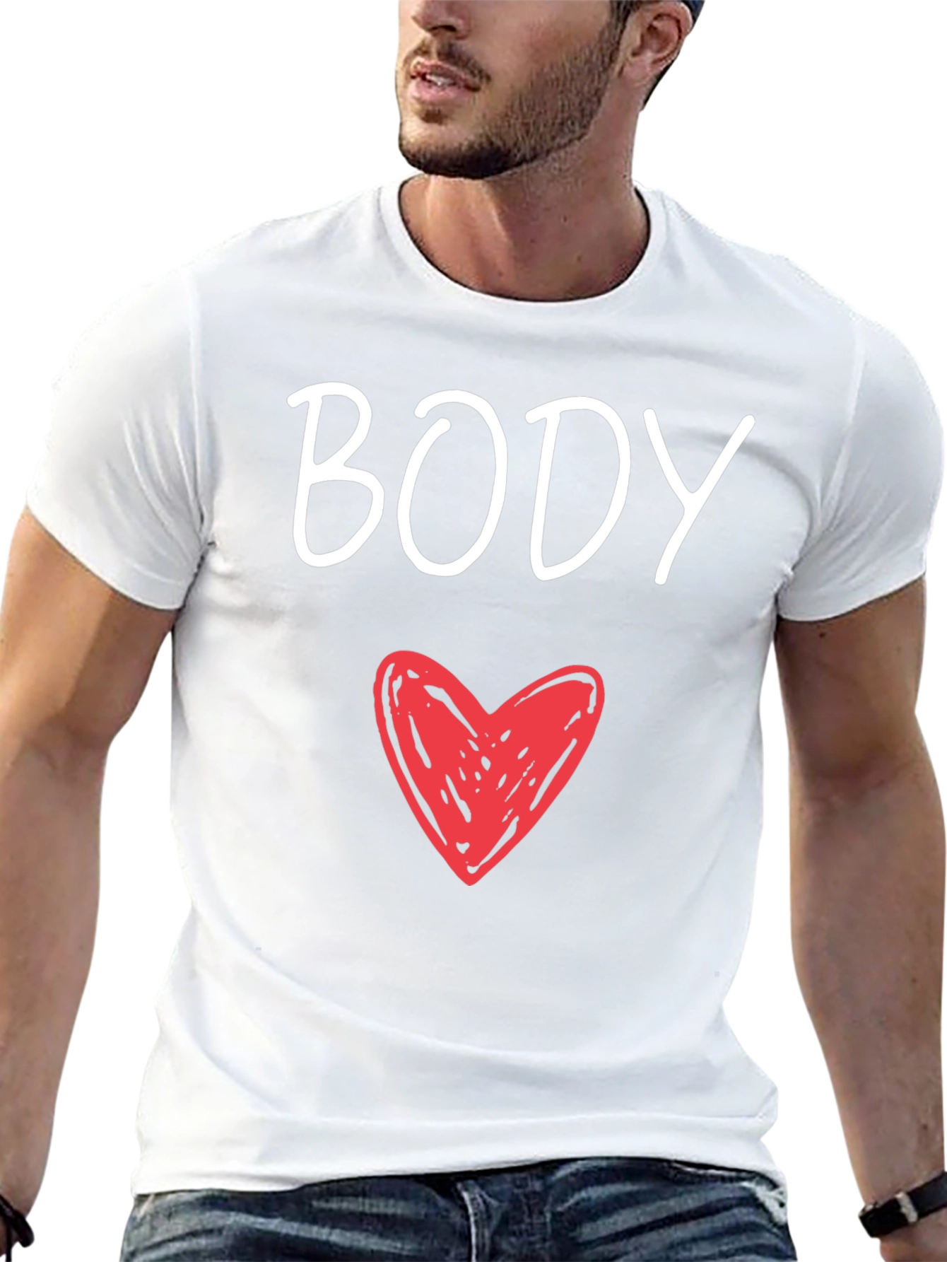 Black Body Heart Graphic Tee - Men's Black T-Shirt view 13