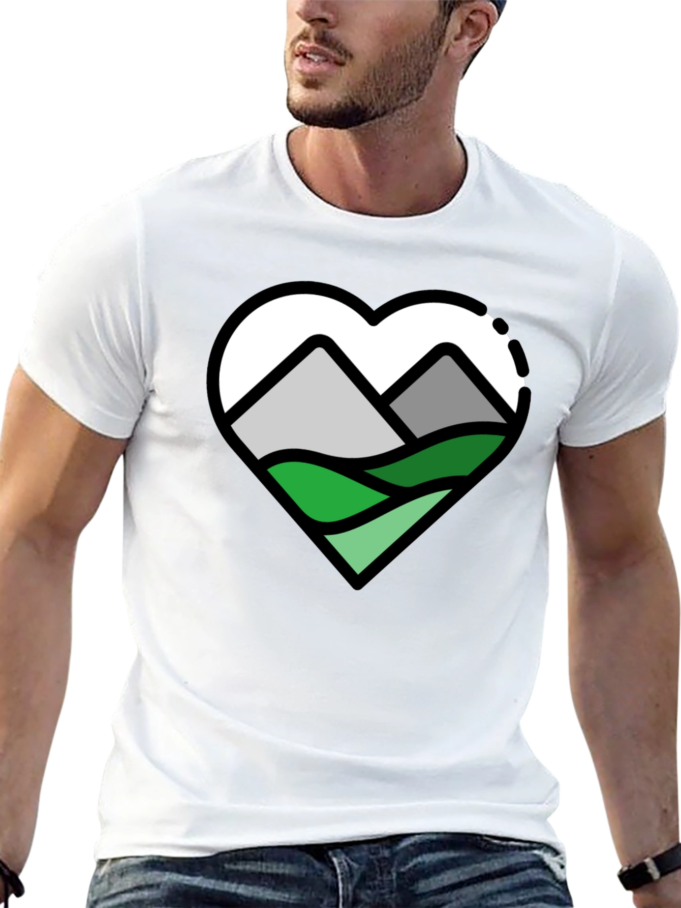 Black Mountain Heart Graphic T-Shirt - Nature Lover Tee view 13