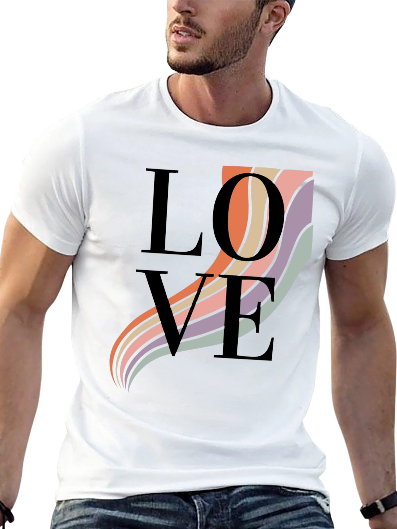 Black Love Waves Graphic T-Shirt - Black view 13