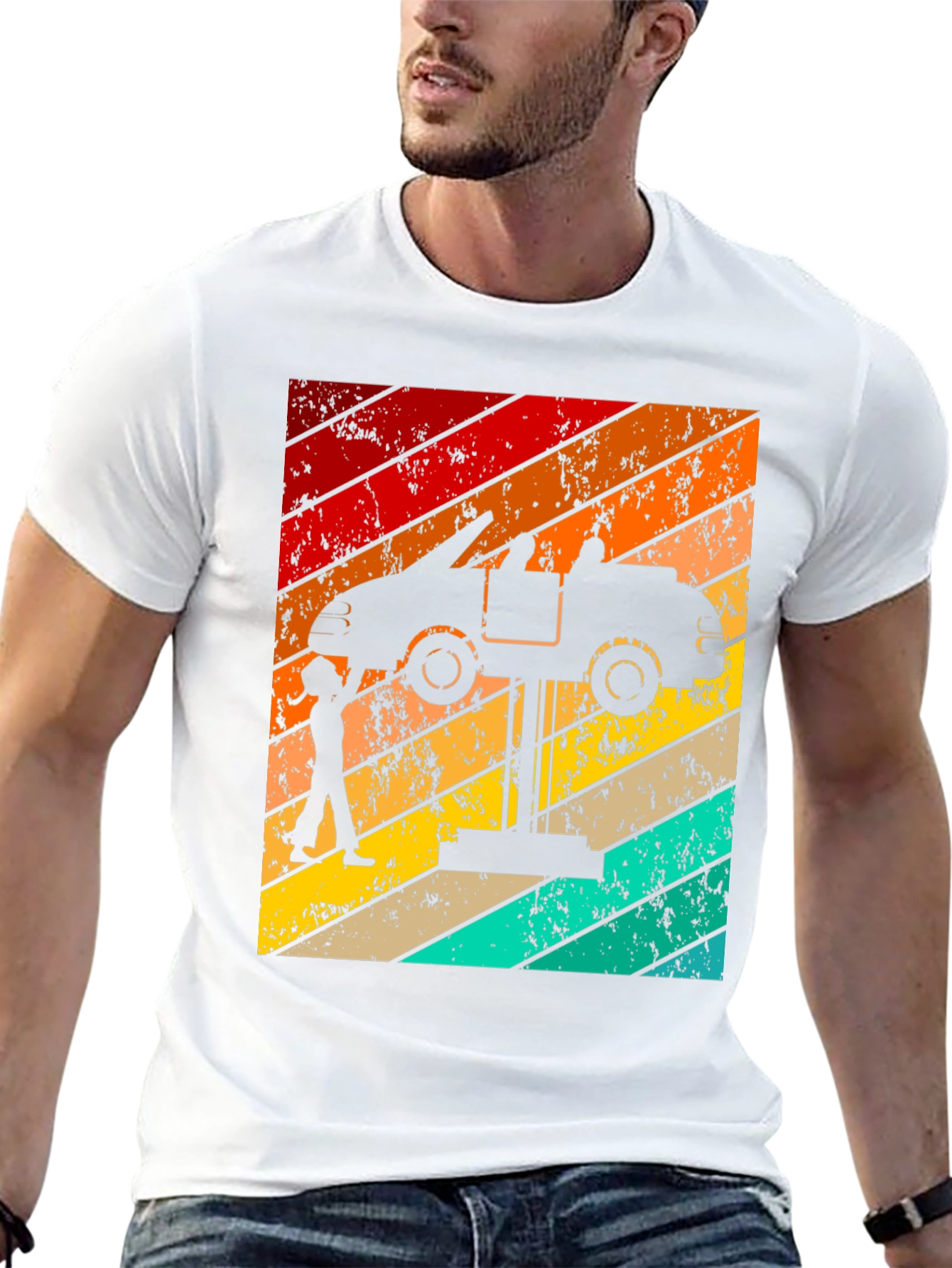 Black Retro Car Mechanic T-Shirt view 13