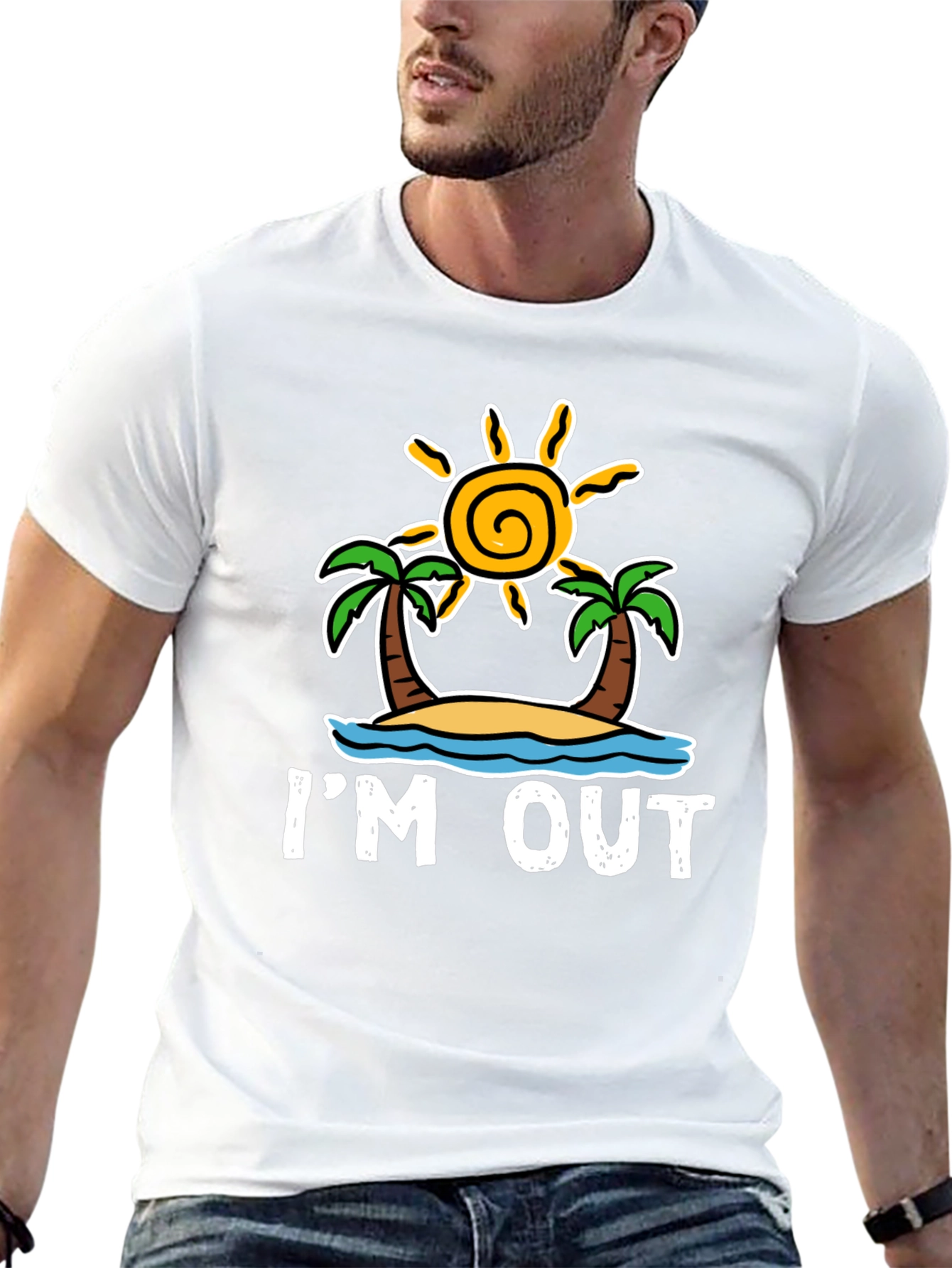 Black I'm Out T-Shirt: Beach Island Getaway Tee view 13