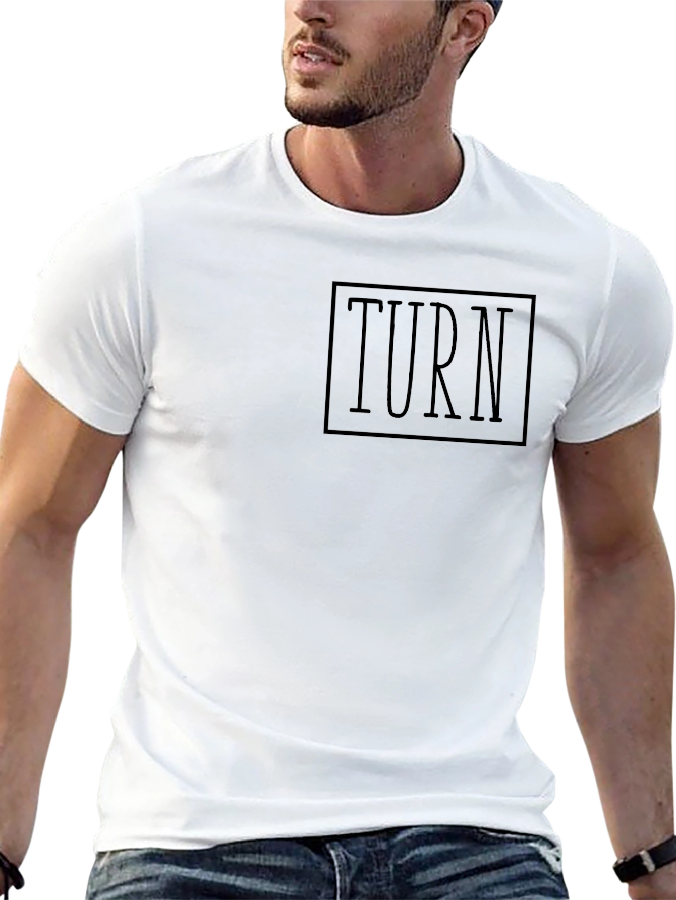 Black Men's Black TURN Graphic Tee - Casual Style view 13