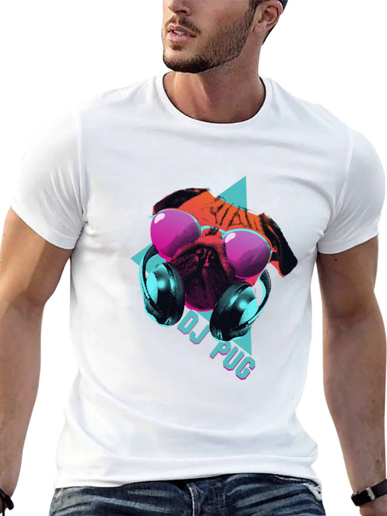 Black DJ Pug Graphic Tee - Cool Canine Style view 13