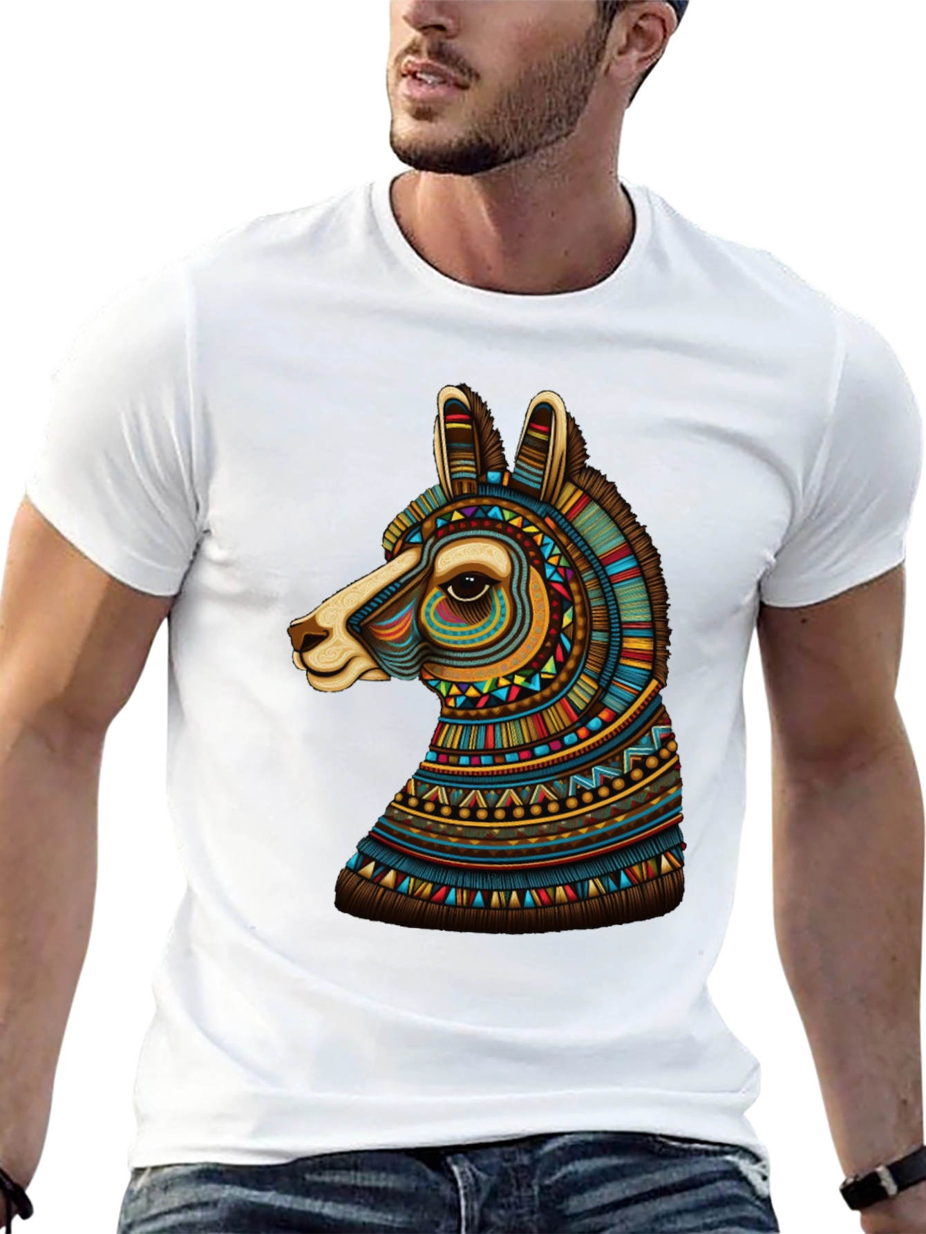 Black Llama Graphic Tee - Unique Tribal Design view 13