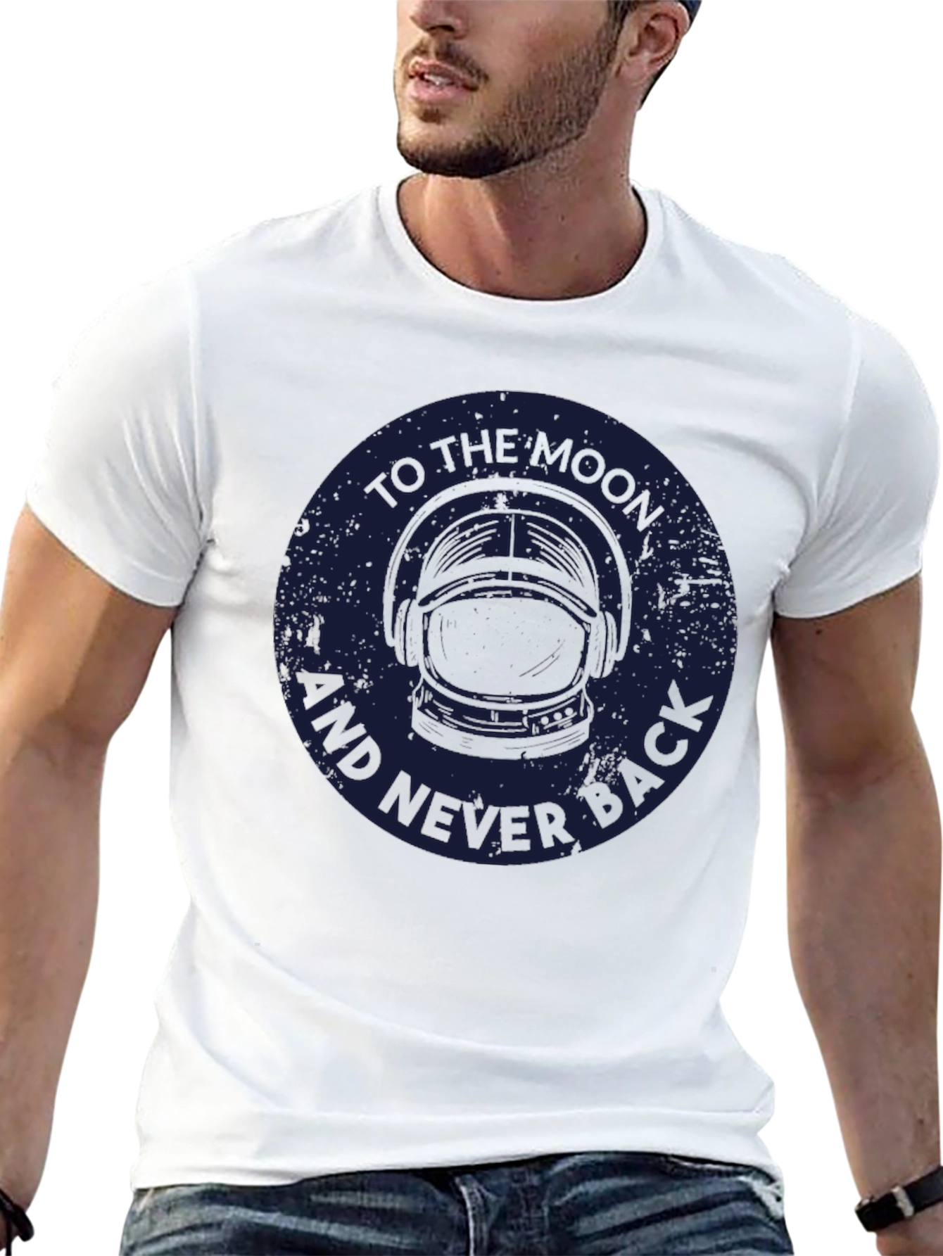 Black To the Moon and Never Back T-Shirt view 13