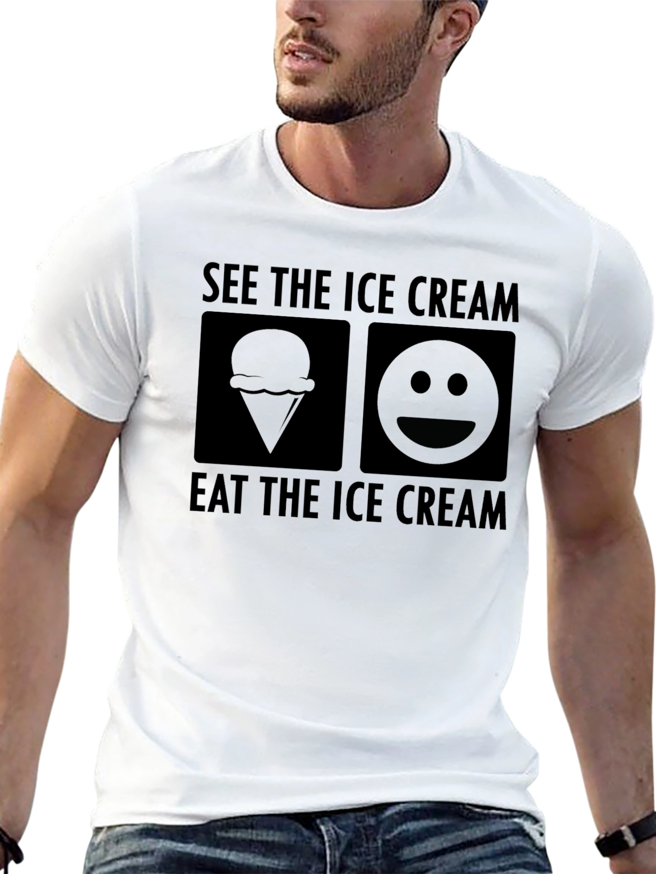 Black See the Ice Cream Eat the Ice Cream T-Shirt view 13