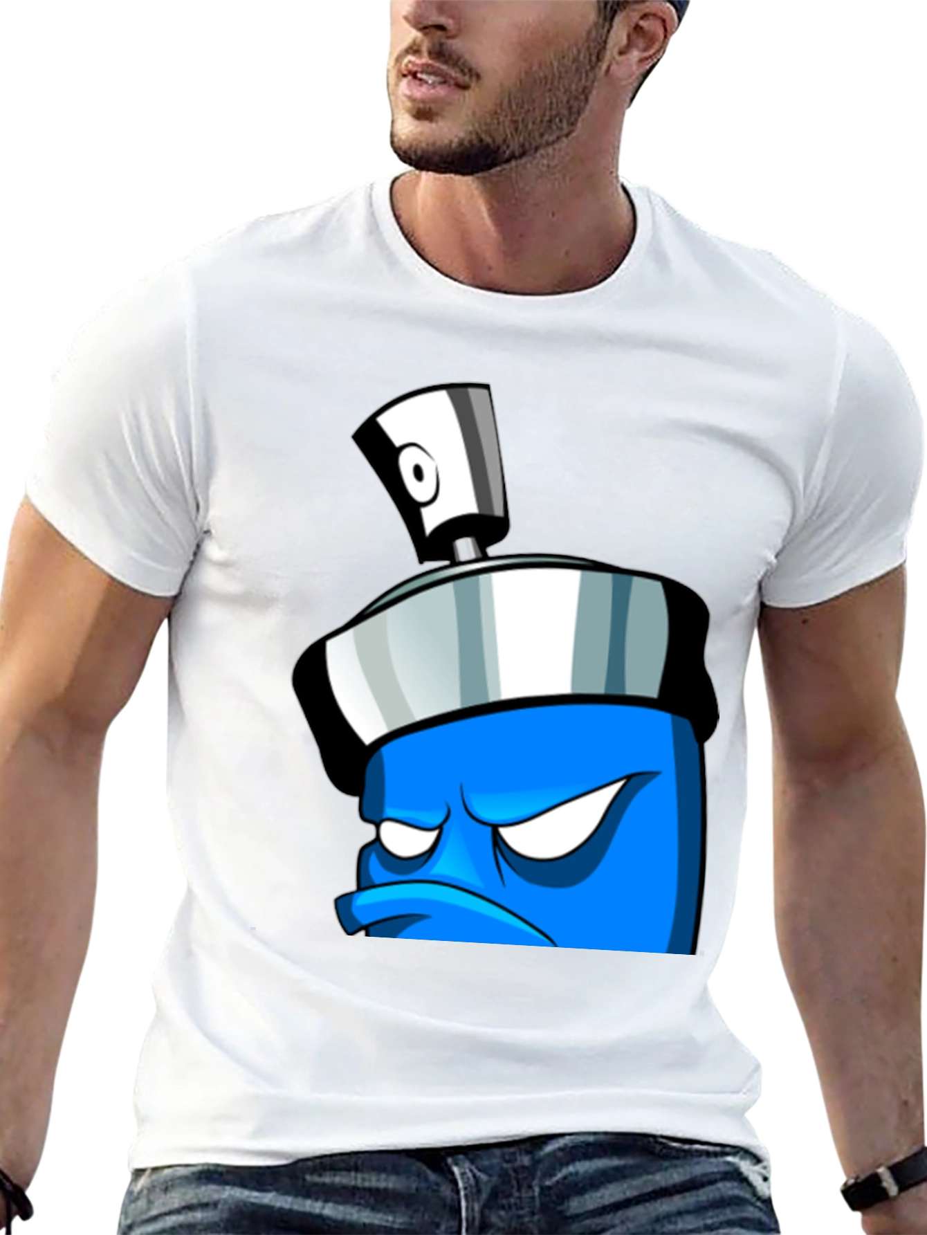 Black Angry Spray Can Graphic Tee - Black view 13