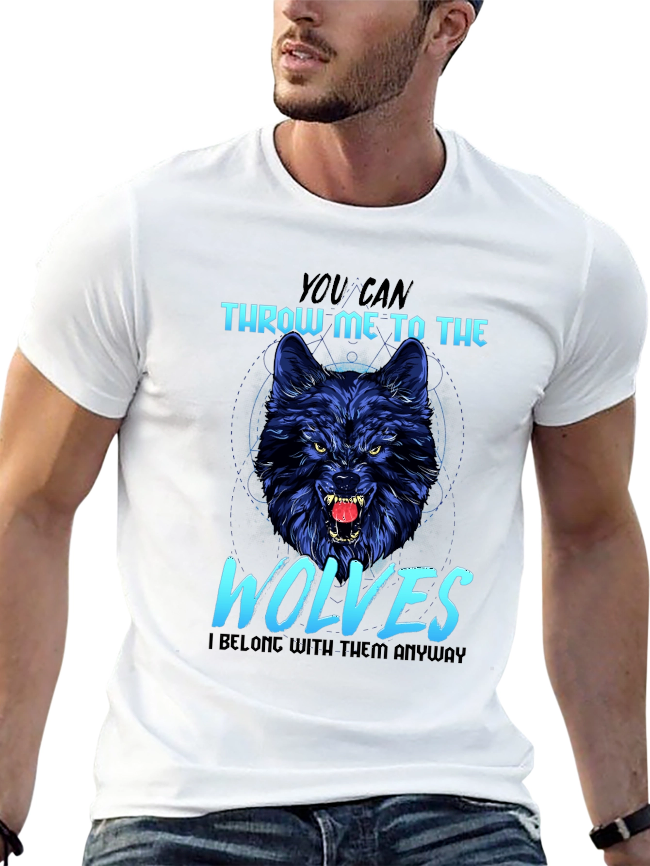 Black Wolf Graphic T-Shirt: Throw Me to The Wolves view 13