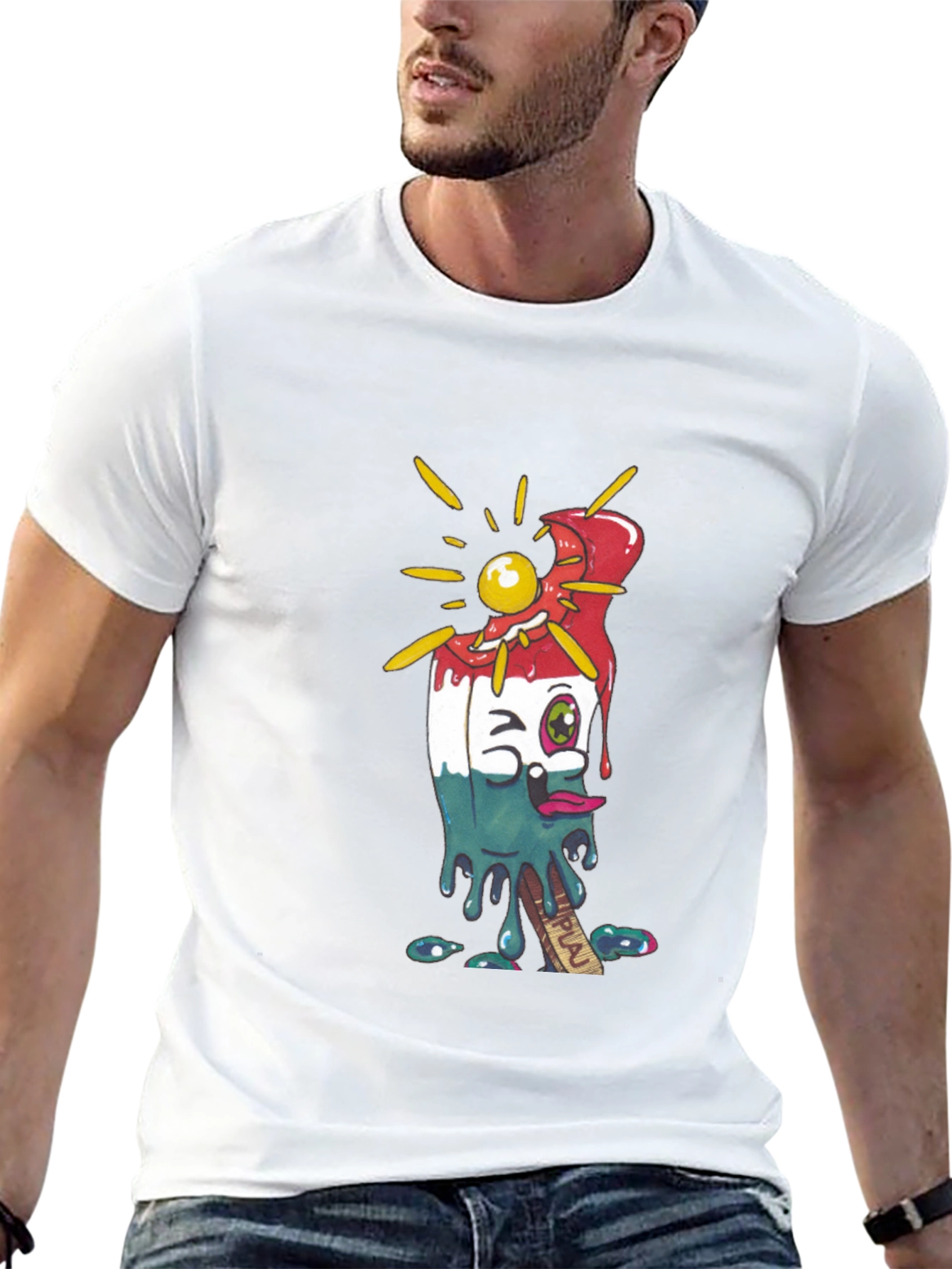 Black Melting Popsicle Graphic Tee - Cool Summer Style view 13