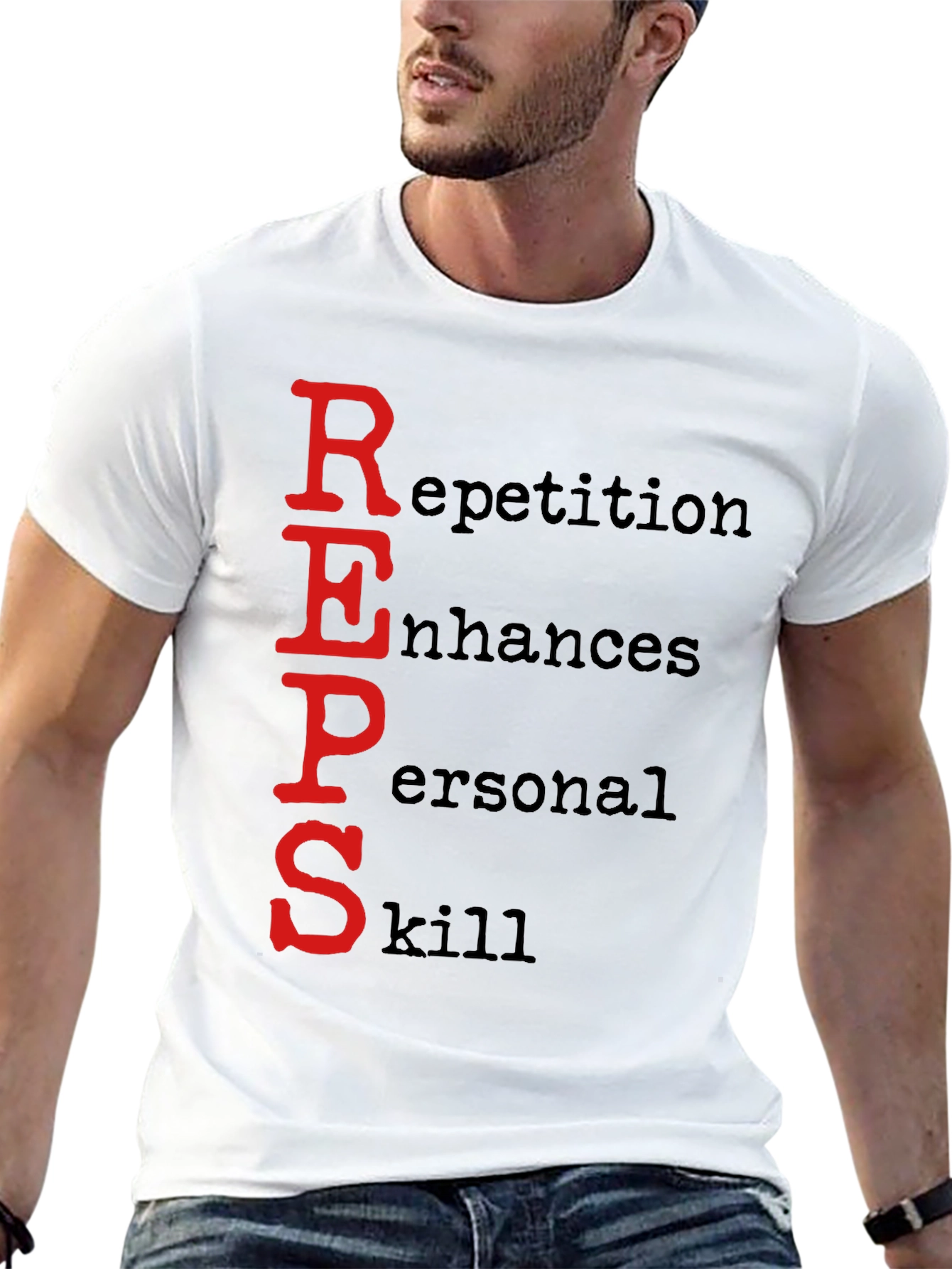Black REPS Motivational Black T-Shirt view 13