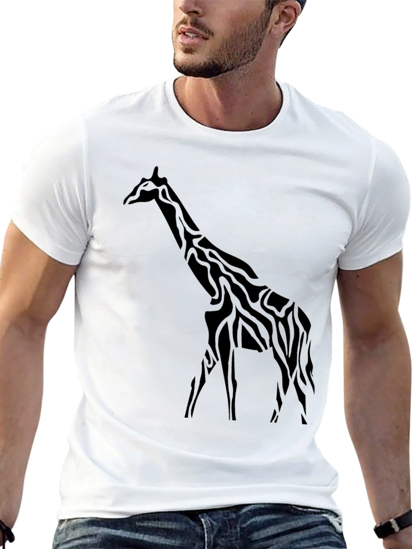 Black Black Giraffe Print Tee view 13