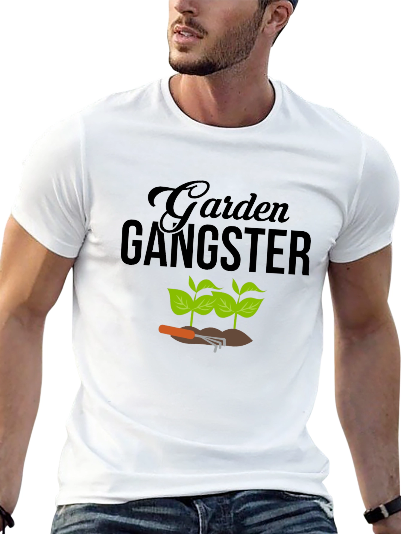 Black Garden Gangster Graphic Tee - Black Cotton T-Shirt view 13
