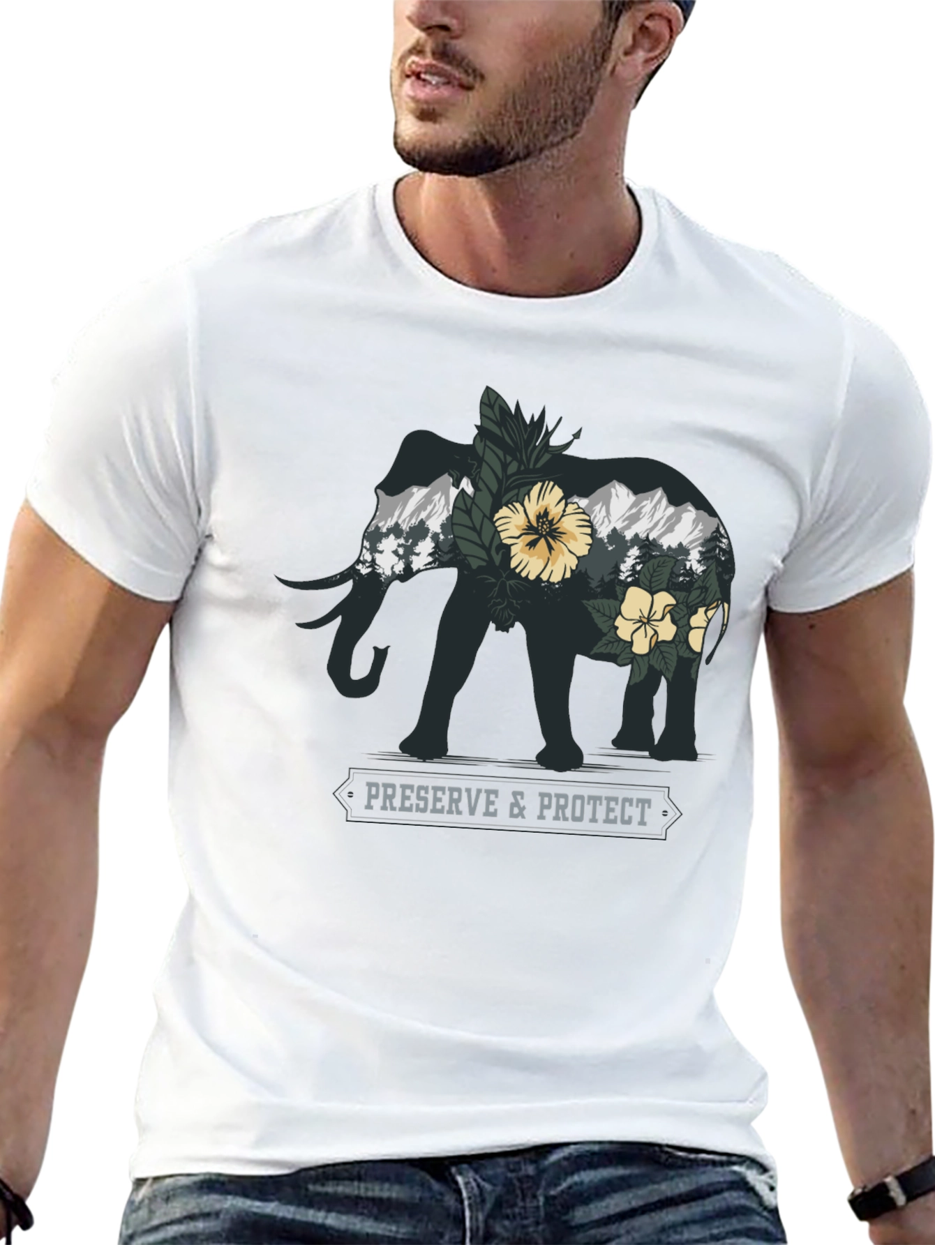 Black Elephant Nature Conservation Graphic Tee view 13