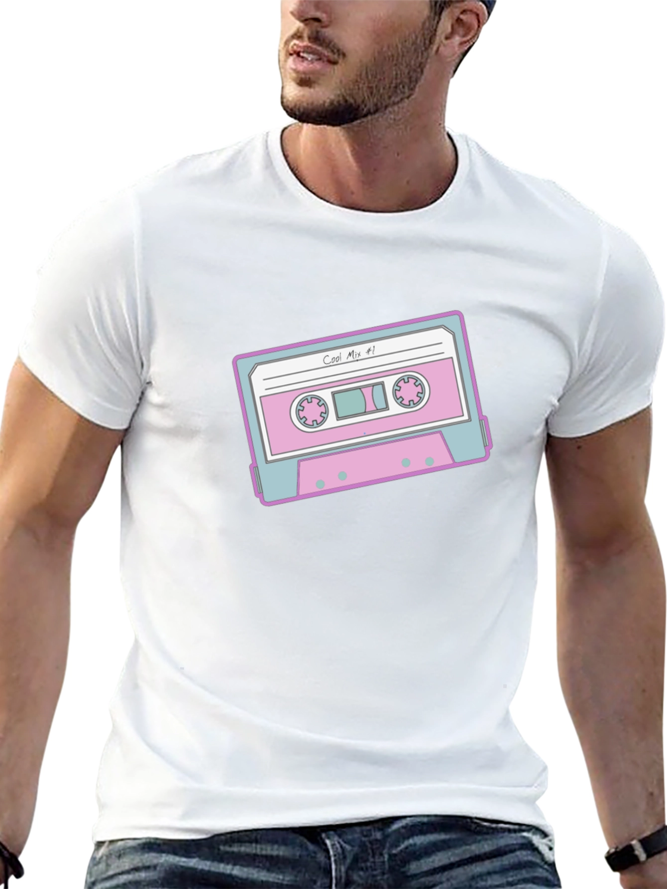 Black Retro Cassette Tape Graphic Tee view 13