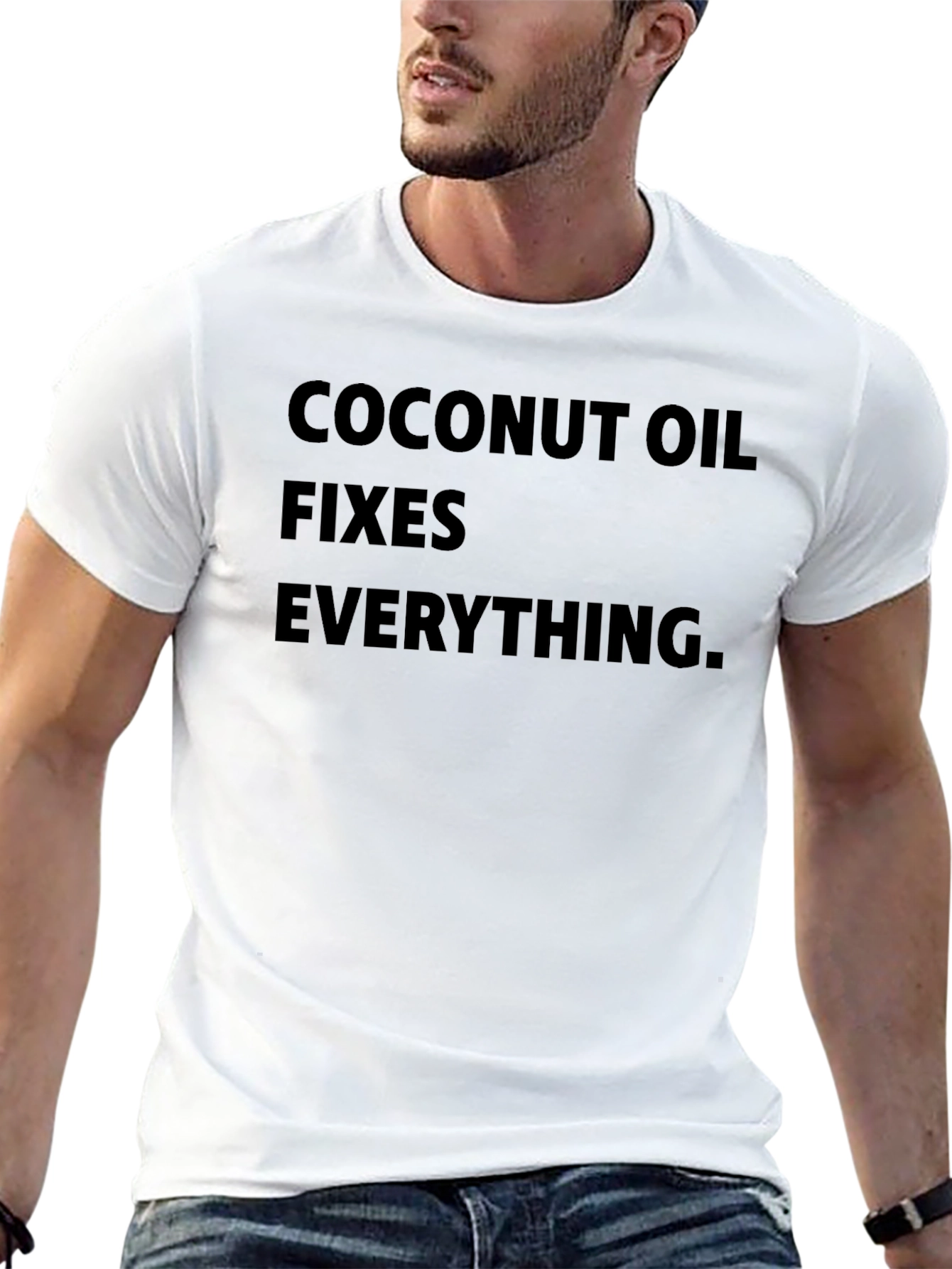 Black Coconut Oil Fixes Everything T-Shirt view 13