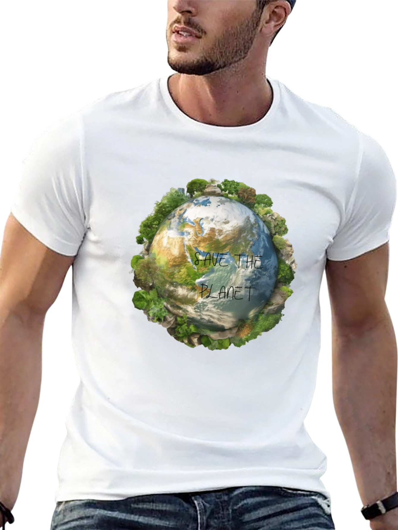 Black Save the Planet Graphic T-Shirt view 13
