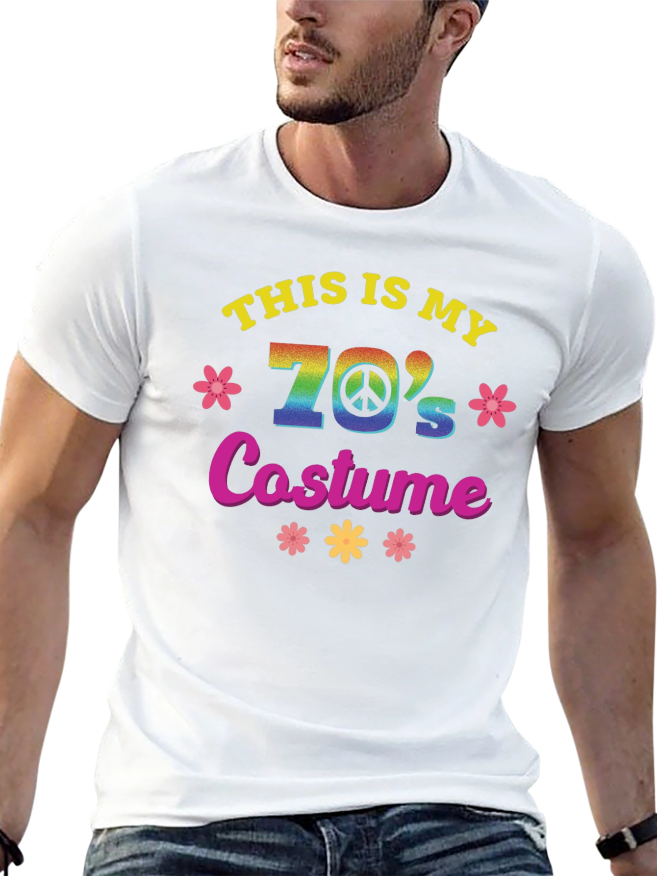 Black Retro 70's Costume T-Shirt view 13