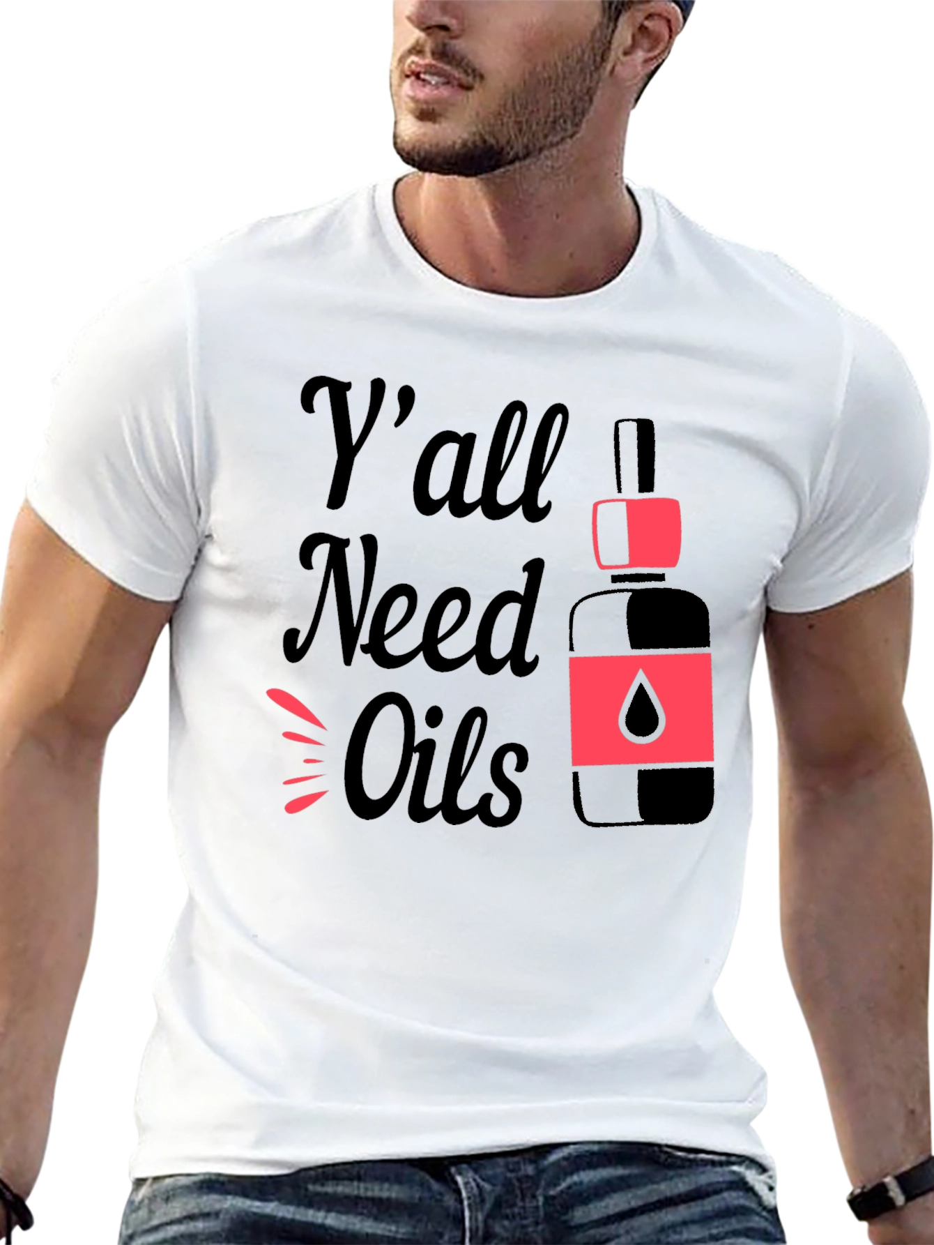 Black Y'all Need Oils Graphic T-Shirt view 13