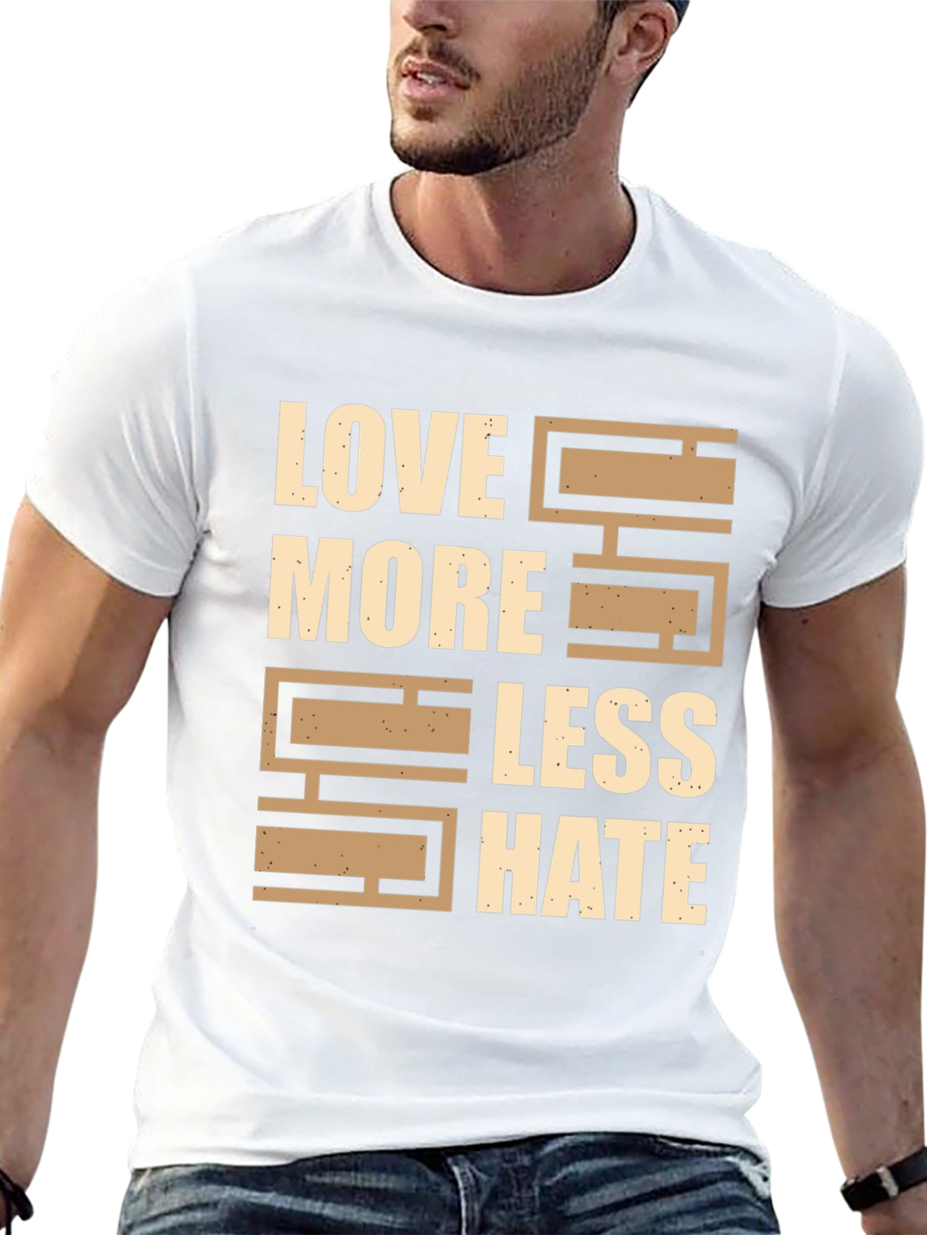 Black Love More Less Hate Graphic T-Shirt view 13