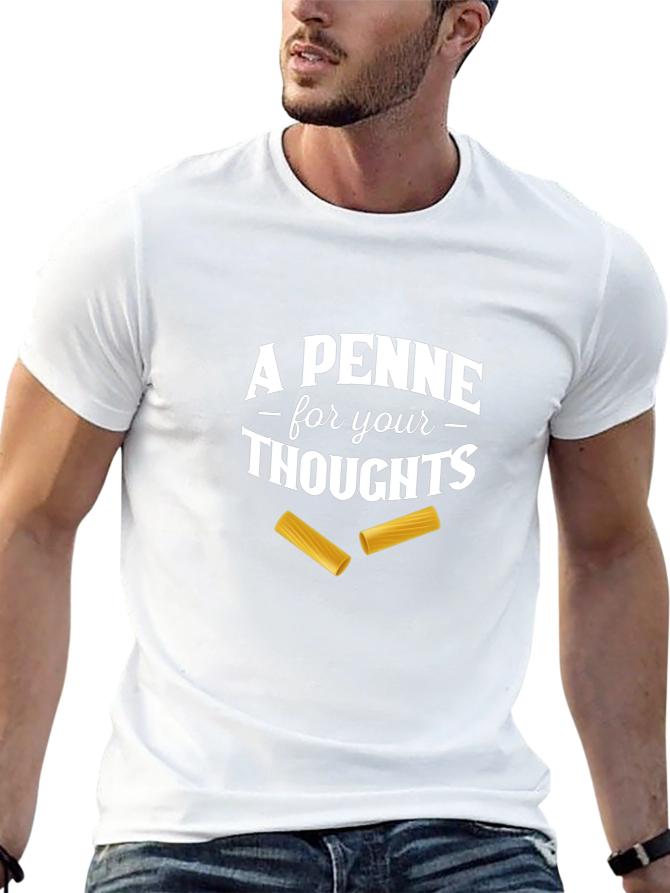 Black A Penne For Your Thoughts T-Shirt view 13