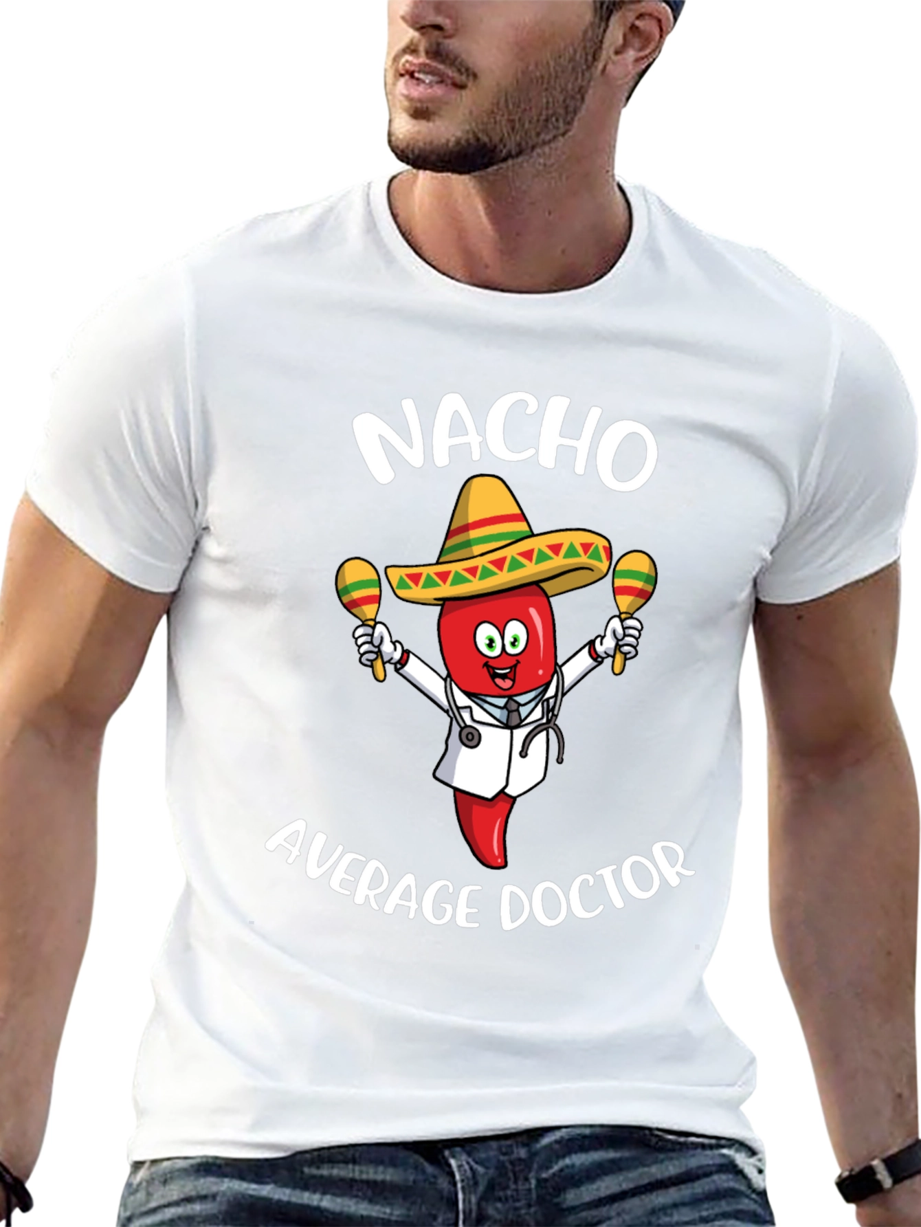 Black Nacho Average Doctor T-Shirt - Funny Pun Tee view 13