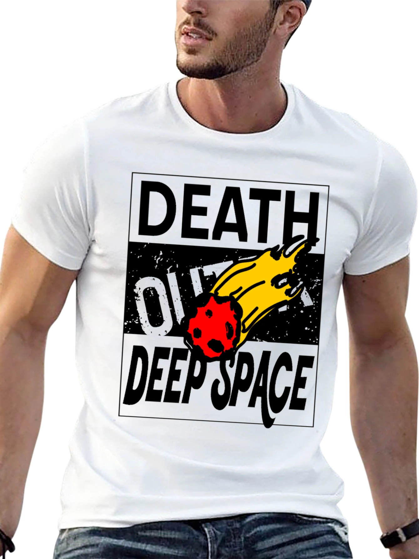 Black Death Over Deep Space Graphic Tee - Black Cotton view 13