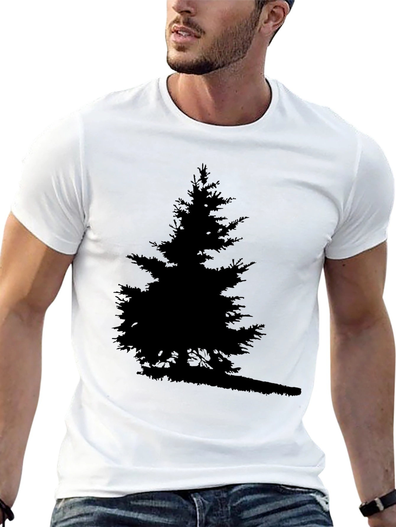 Black Nature Silhouette Graphic Tee view 13