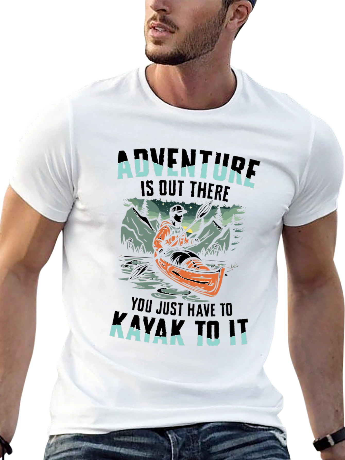 Black Adventure Kayak Graphic Tee - Explore Outdoors view 13
