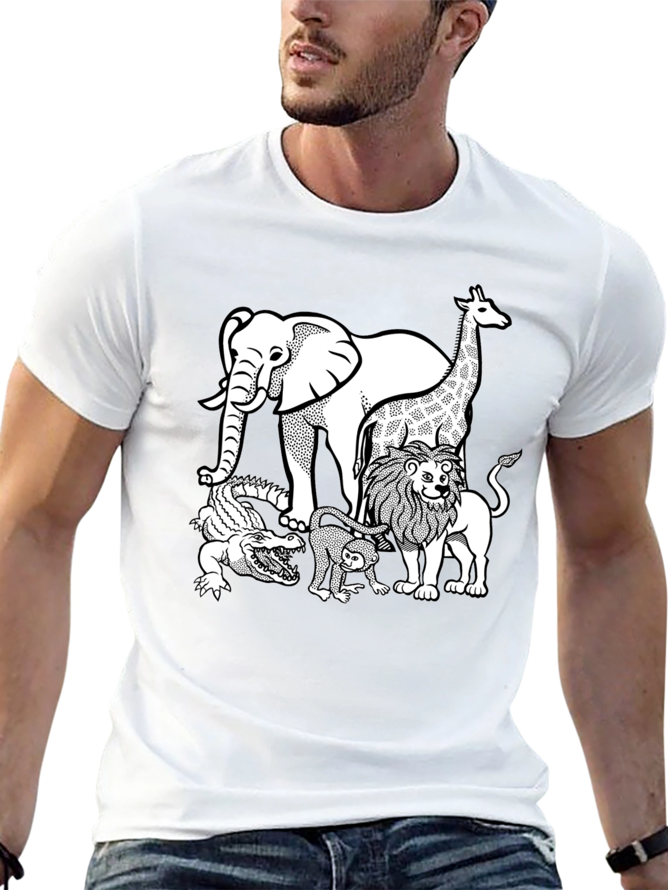 Black Animal Kingdom Graphic T-Shirt view 13