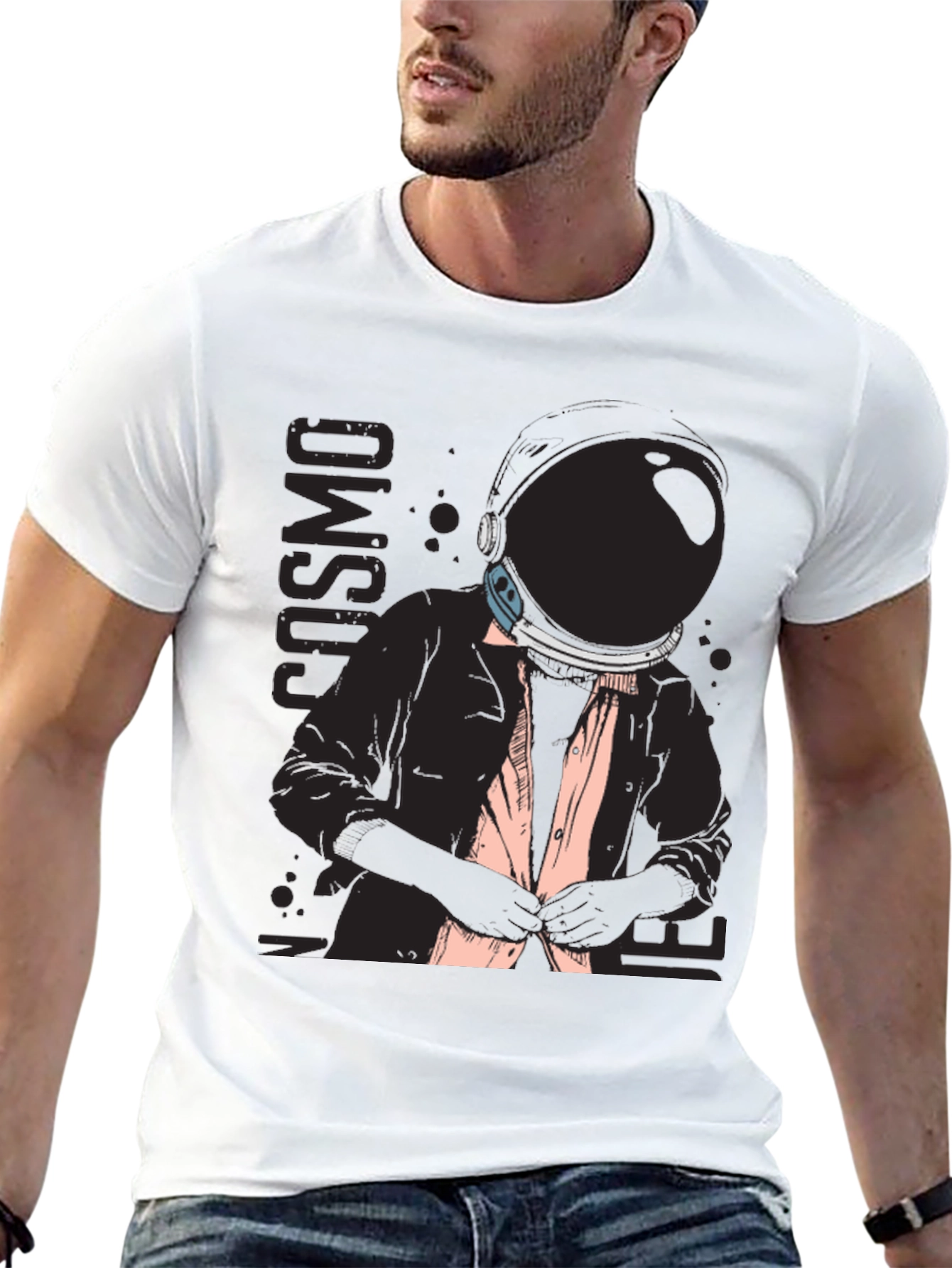 Black Cosmo Inner Space Black Graphic T-Shirt view 13