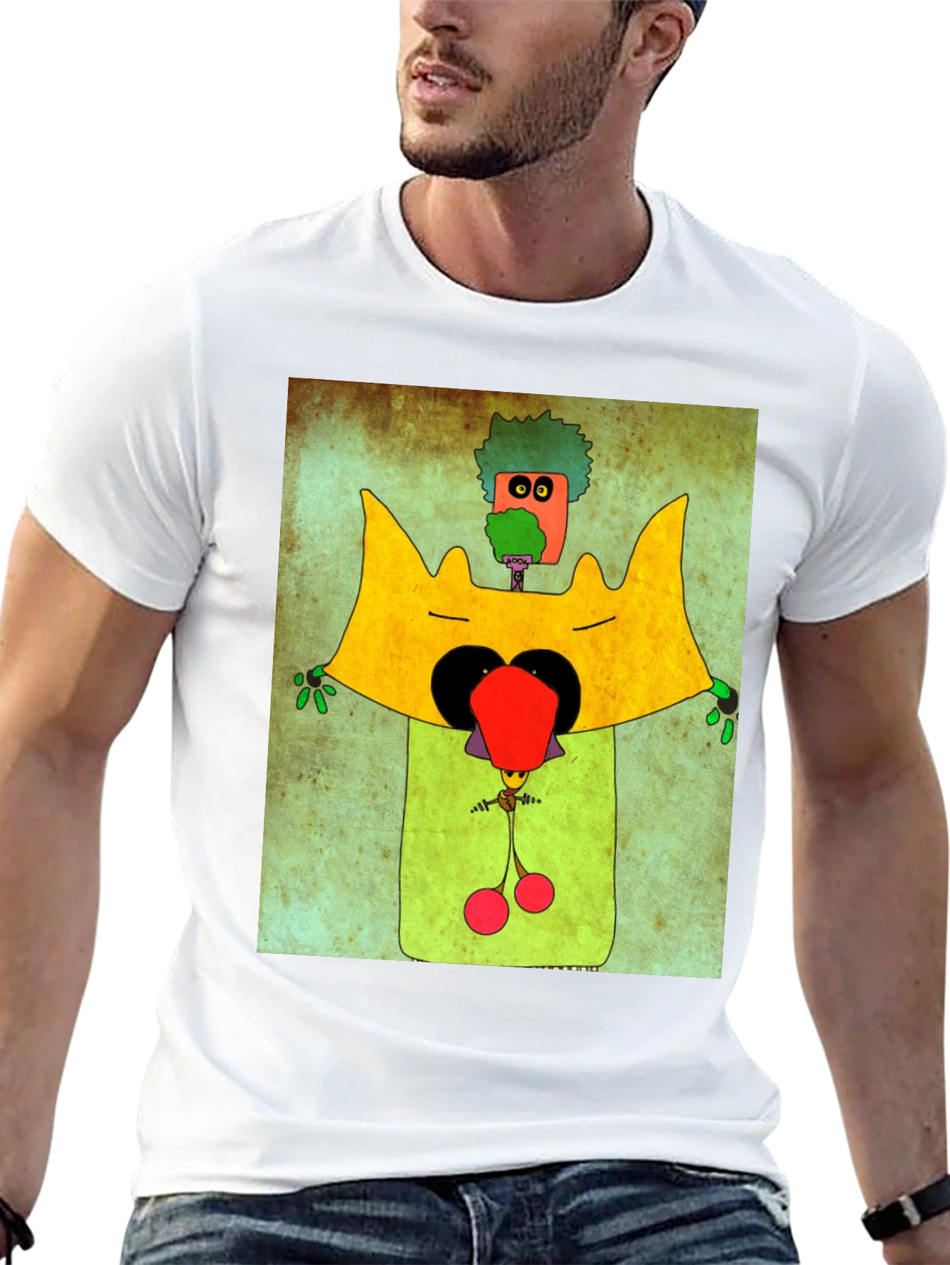 Black Funky Cartoon Character Graphic Tee view 13