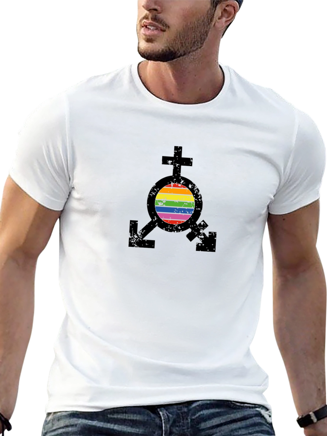 Black LGBTQ+ Transgender Pride T-Shirt view 13