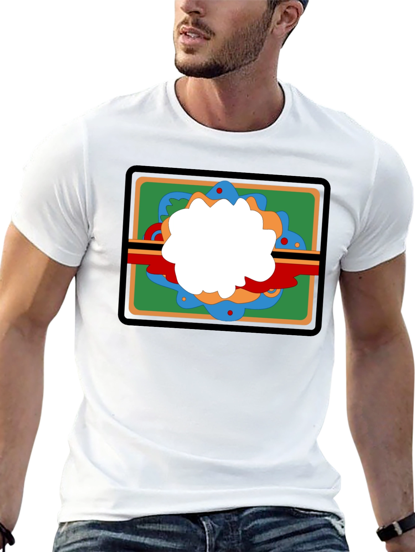 Black Retro Graphic Tee - Black Casual Cotton T-Shirt view 13