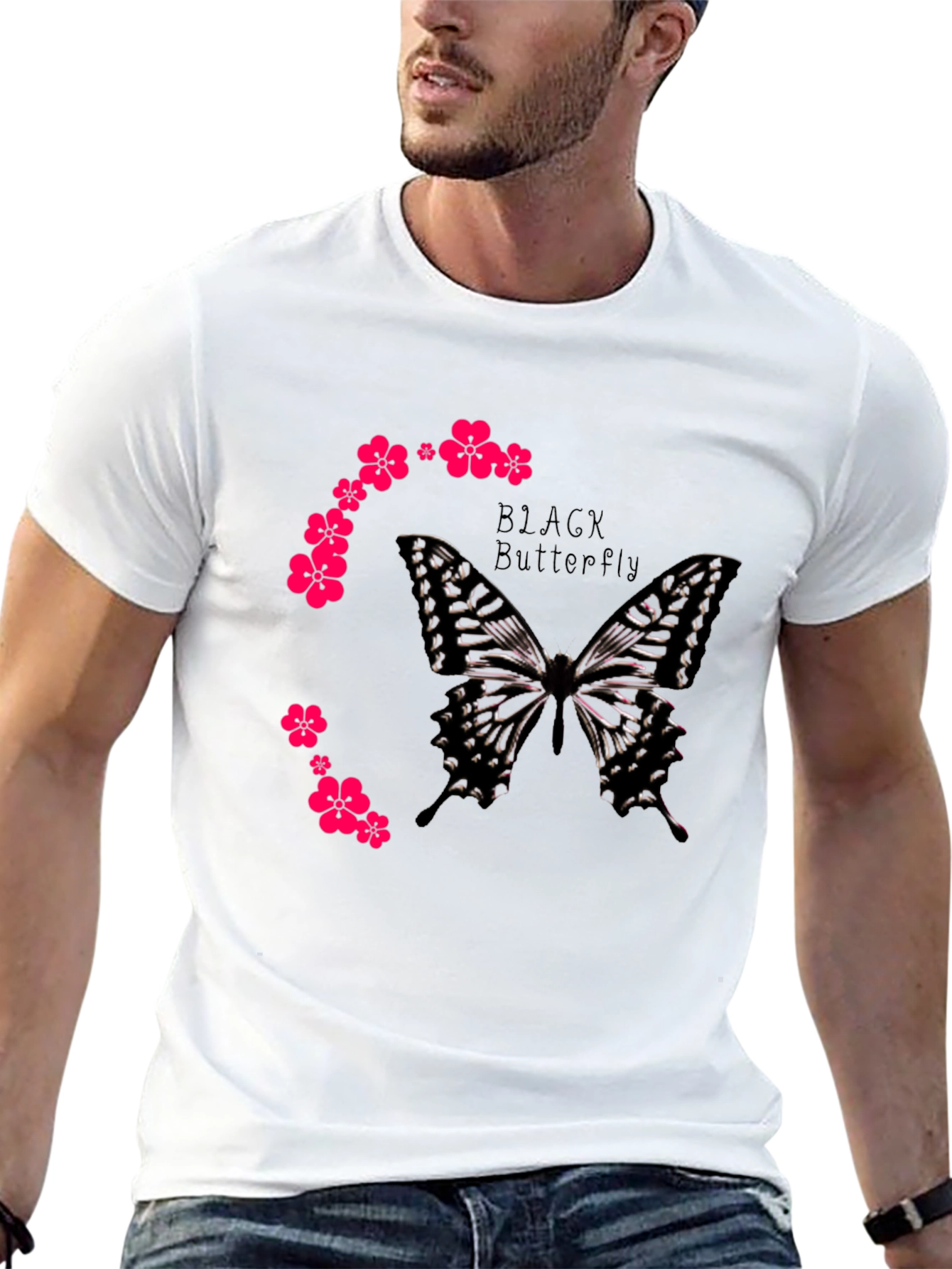 Black Black Butterfly Graphic Tee view 13