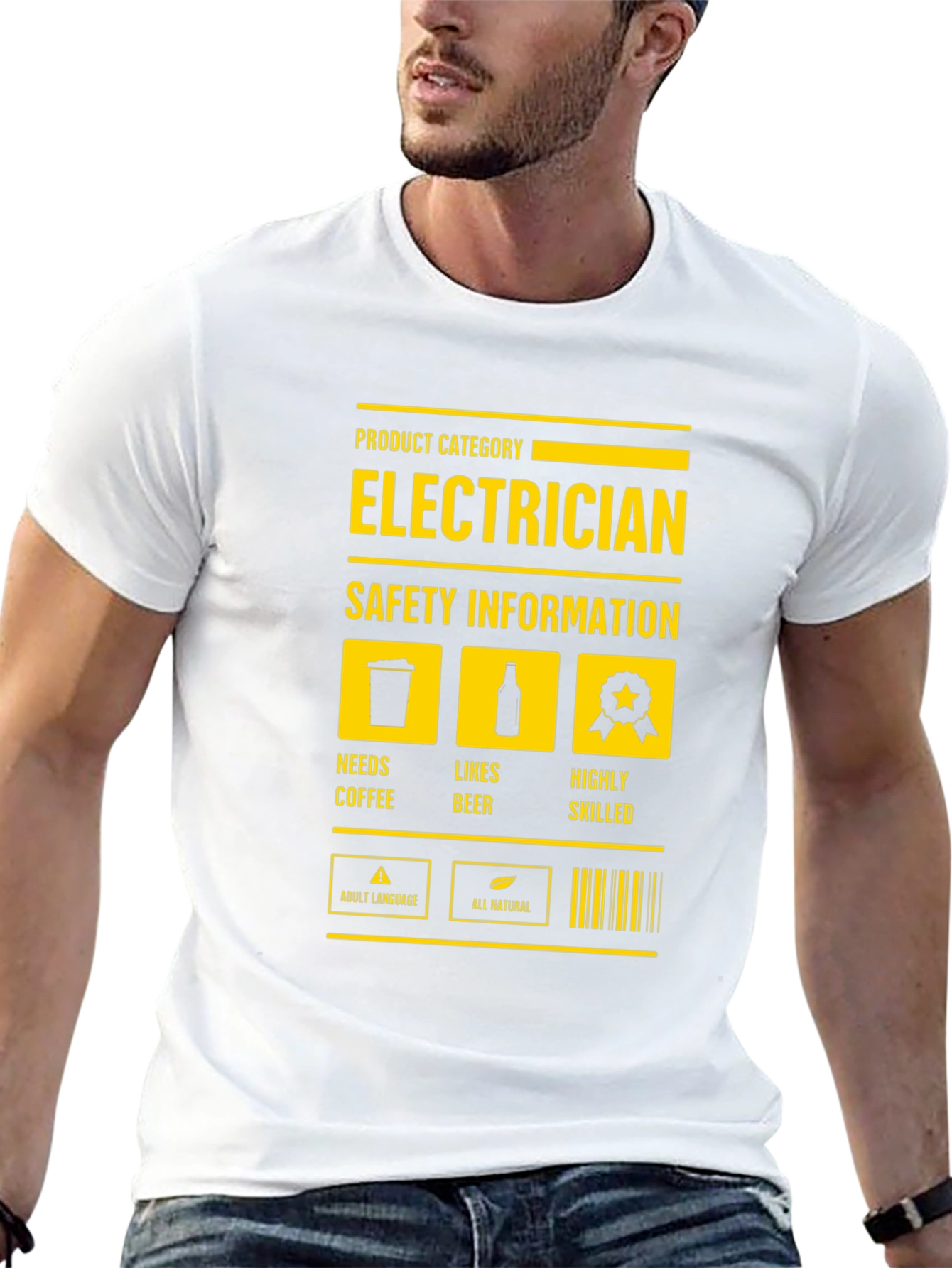 Black Electrician Safety Information Black T-Shirt view 13