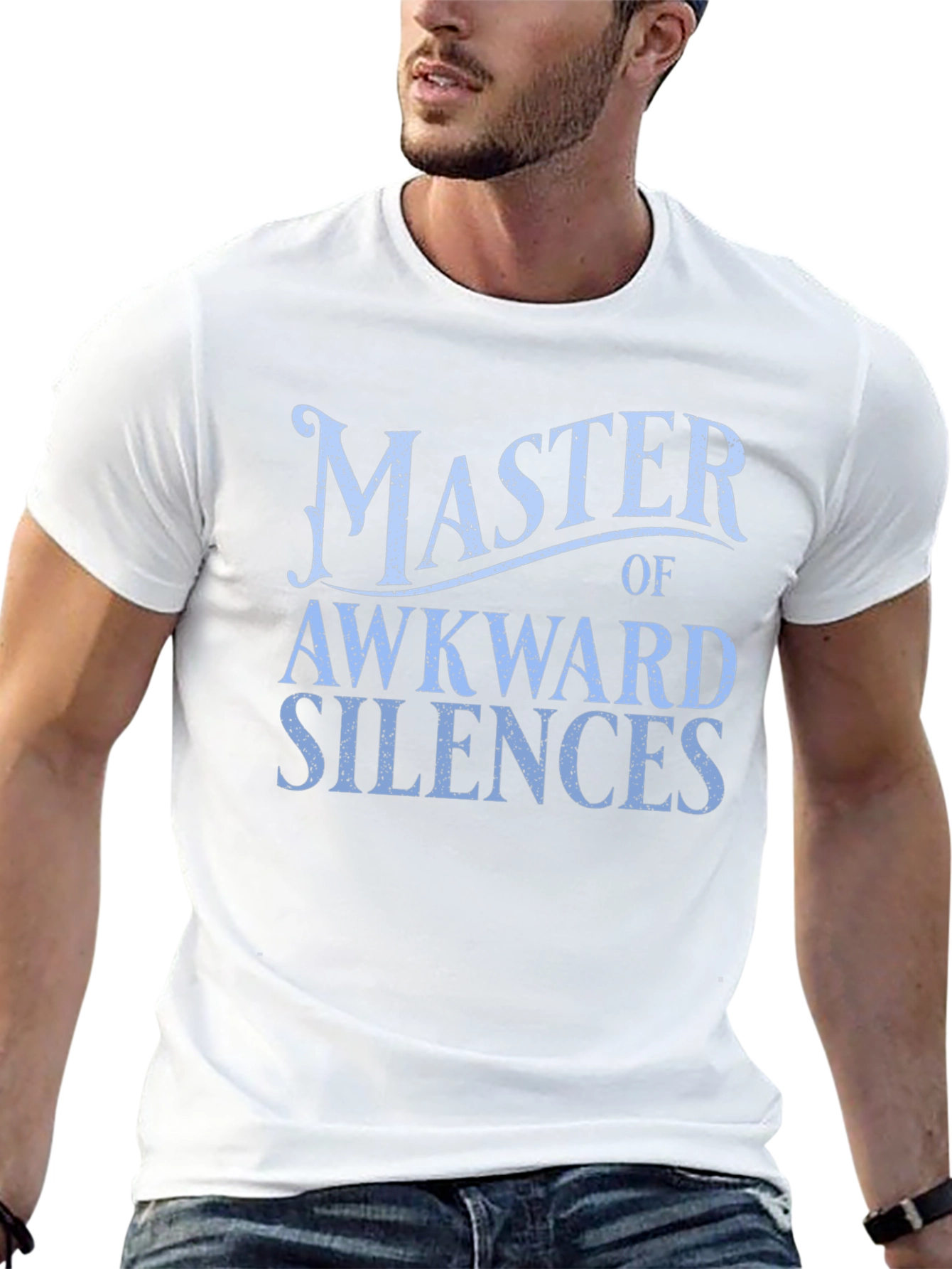 Black Awkward Silences Graphic Tee - Funny Humor T-Shirt view 13