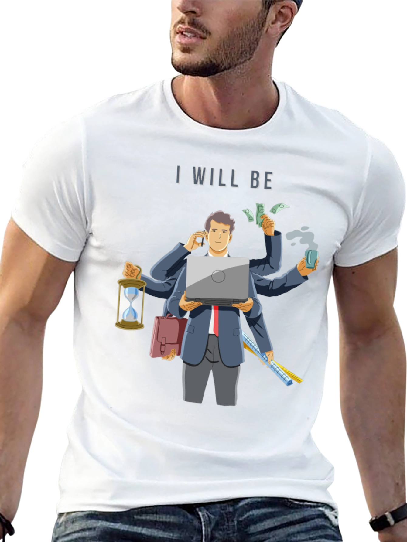 Black I Will Be Multitasking T-Shirt - Novelty Graphic Tee view 13