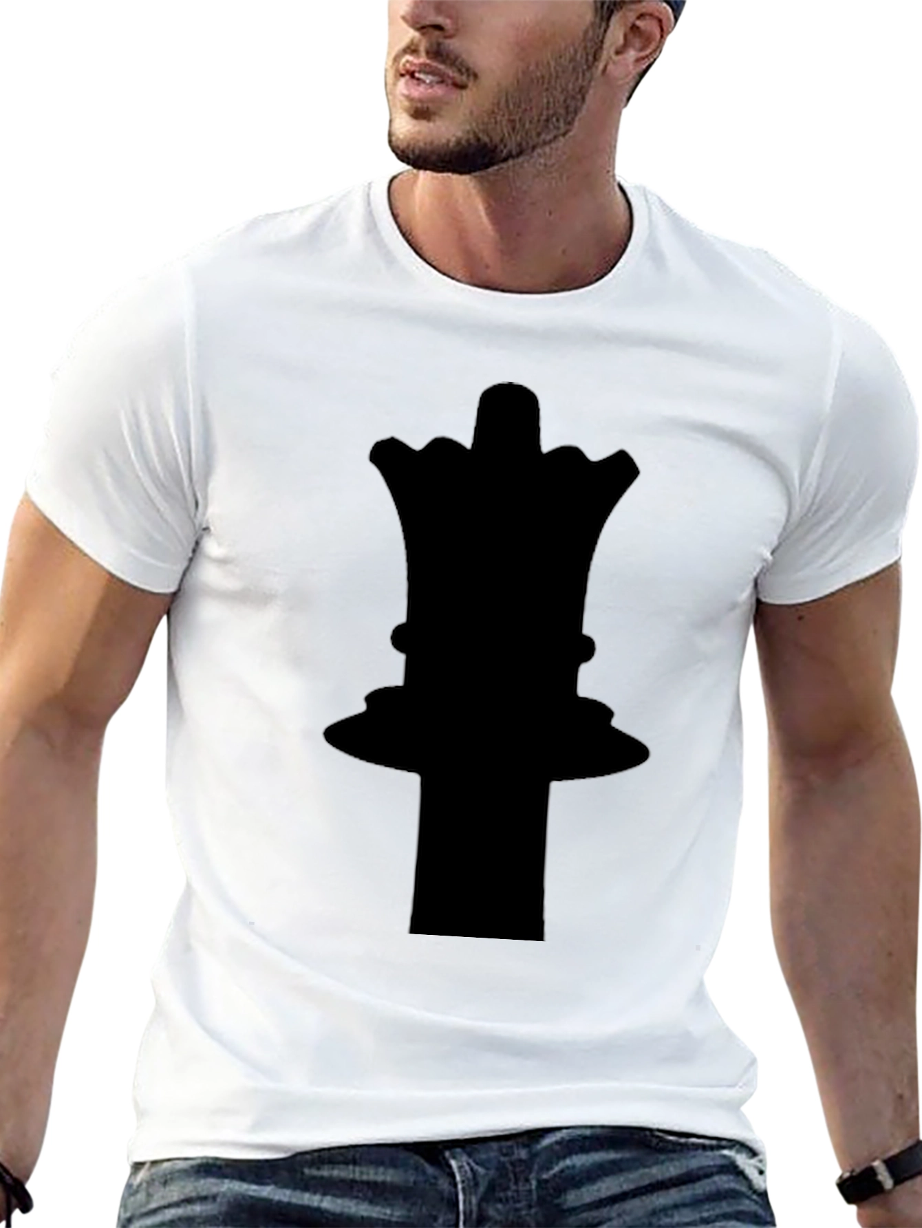 Black Chess Queen Graphic Tee - Black Cotton T-Shirt view 13