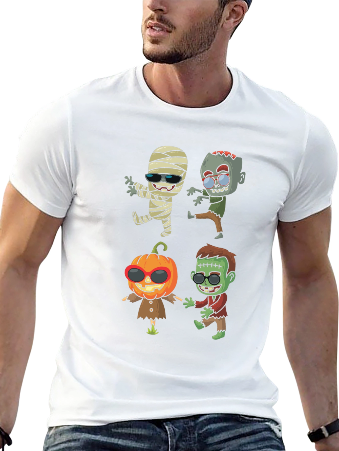 Black Halloween Cartoon T-Shirt view 13