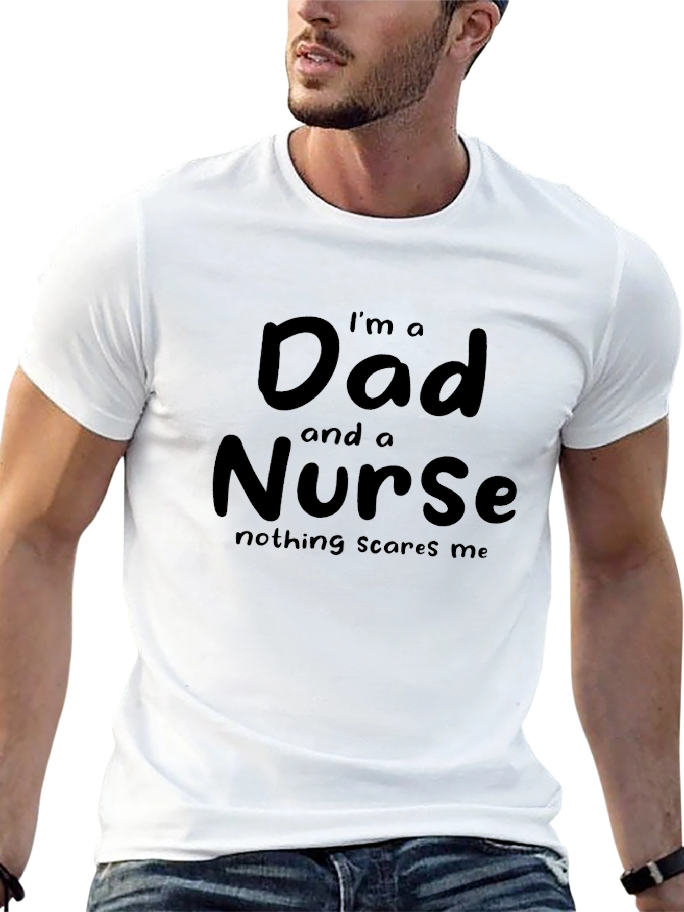 Black Dad and a Nurse T-Shirt - Nothing Scares Me! view 13