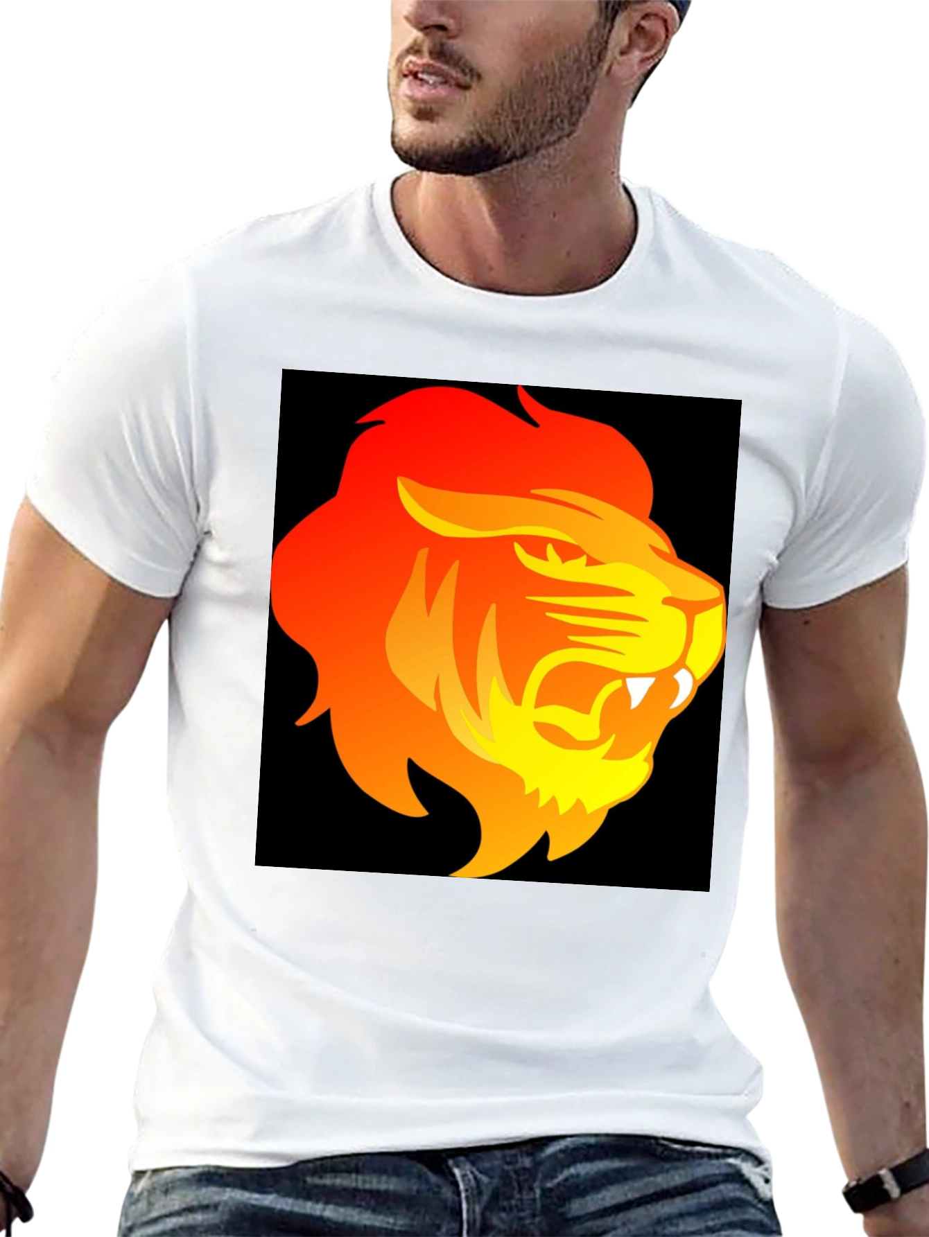 Black Lion Graphic Tee - Fierce Style Black T-Shirt view 13