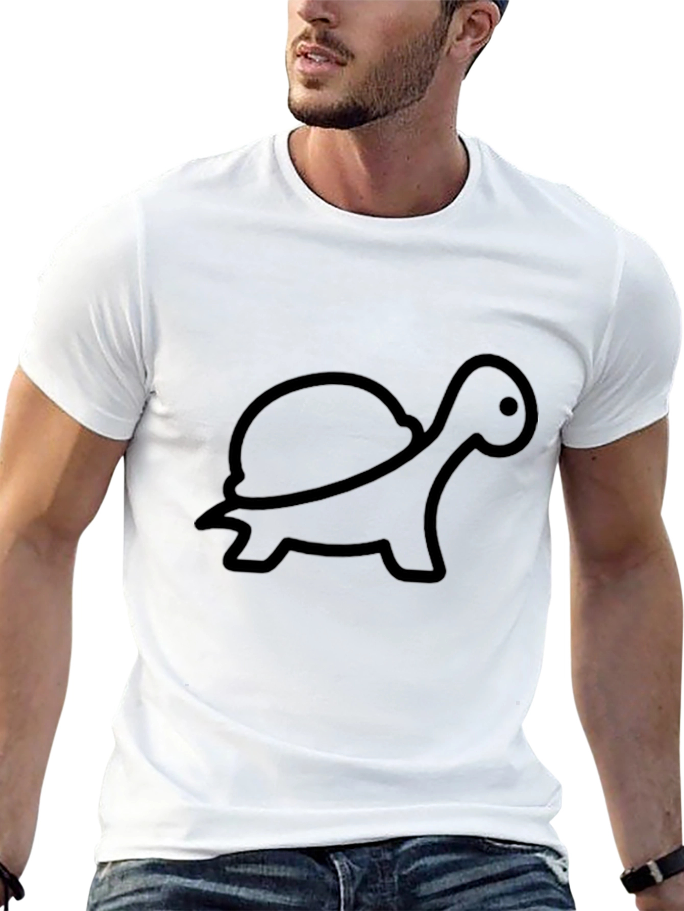 Black Turtle Graphic Tee - Casual Black T-Shirt view 13