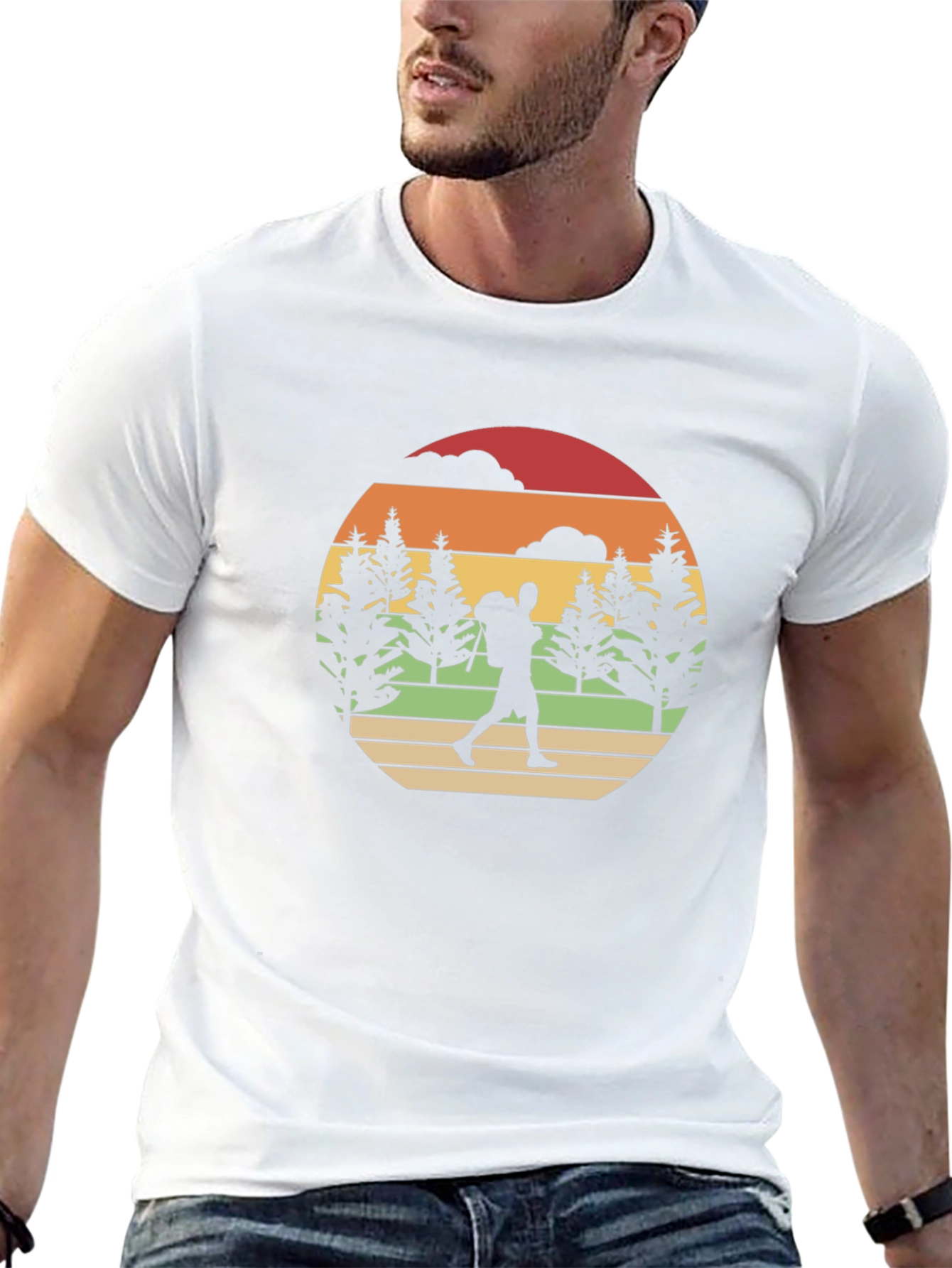 Black Retro Hiker Graphic T-Shirt view 13