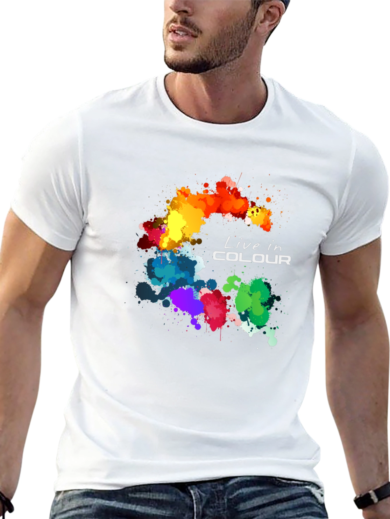 Black Live in Colour Graphic T-Shirt - Black view 13