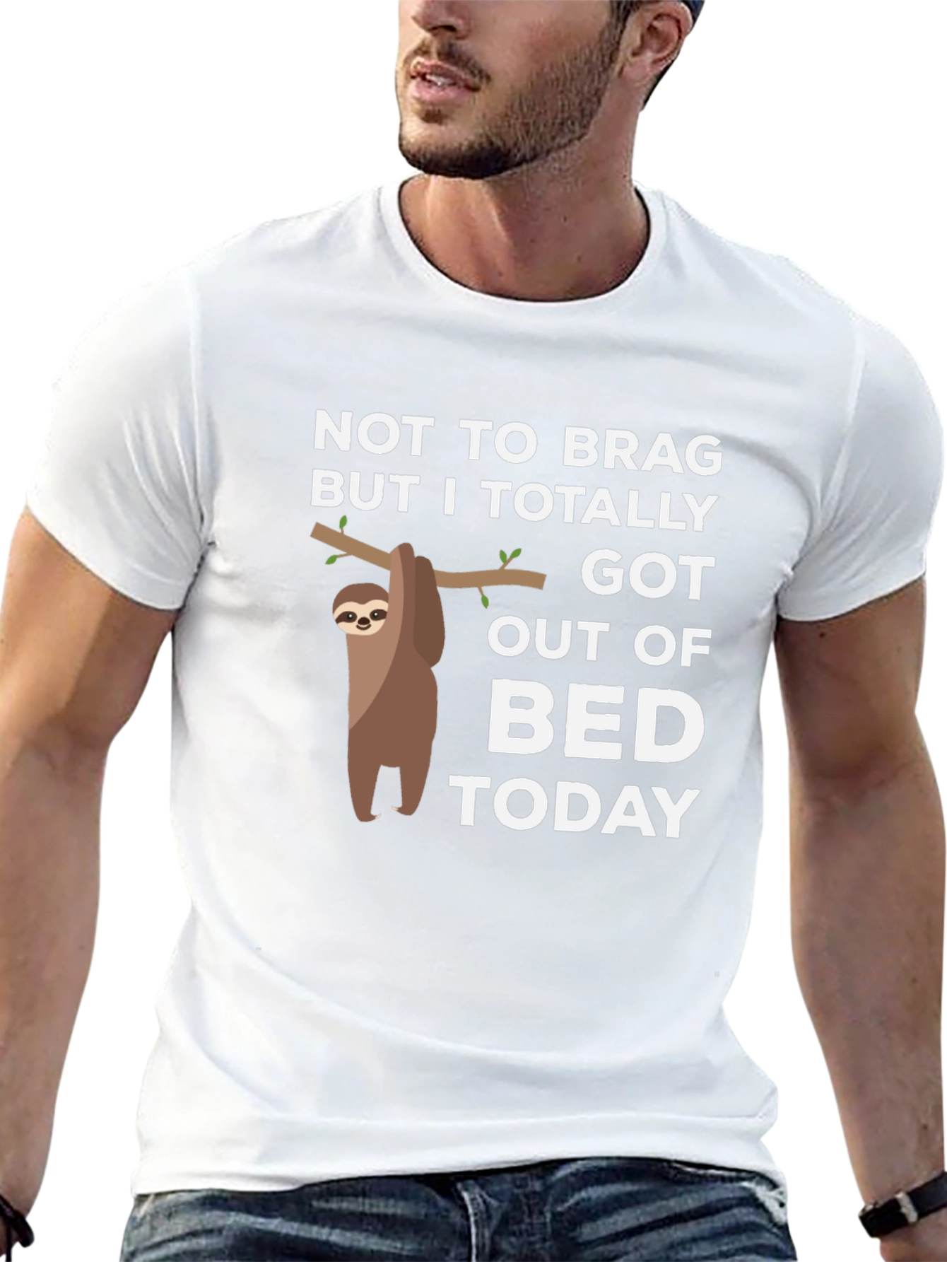 Black Sloth Got Out of Bed T-Shirt - Funny Lazy Tee view 13